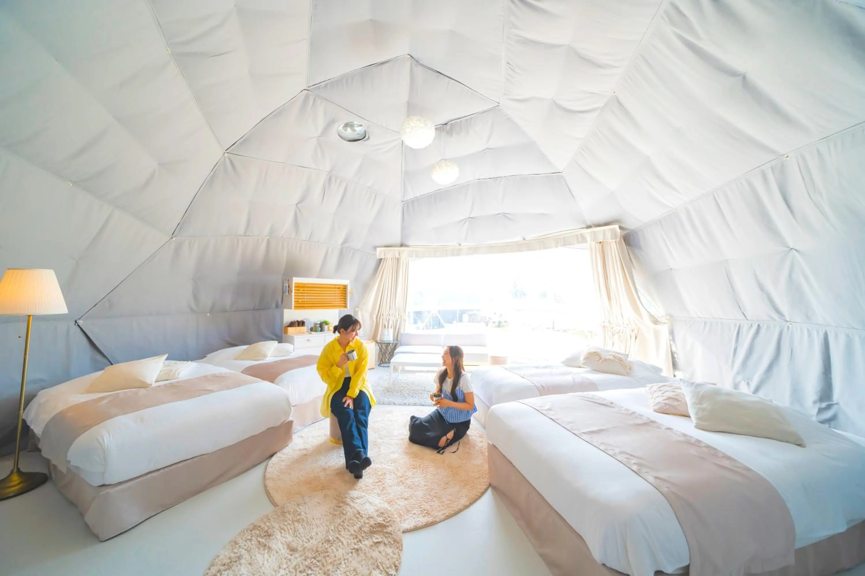 Photo of the whole room, Bed in GLAMPREMIER Setouchi