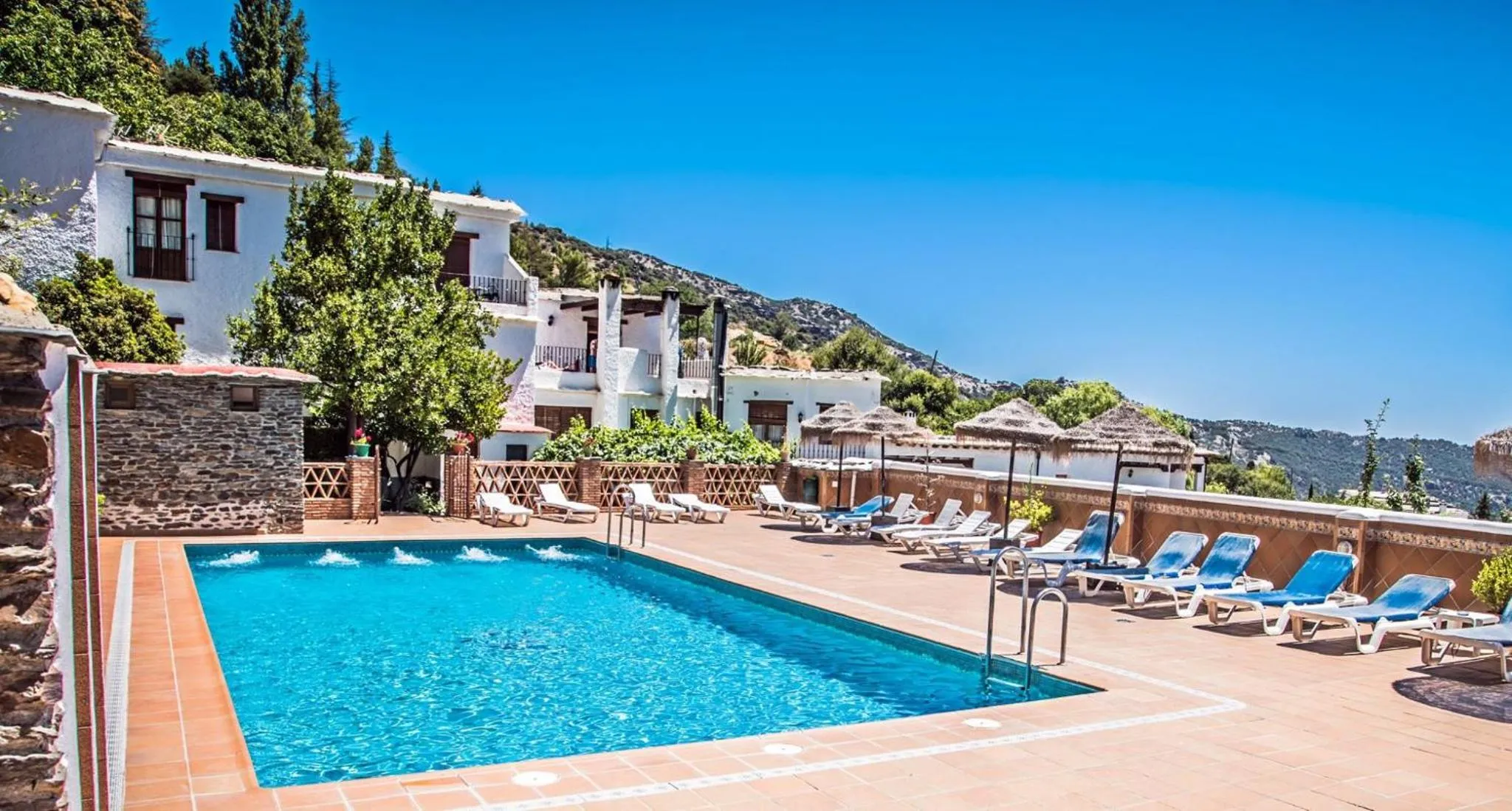 Pool view in Finca Los Llanos