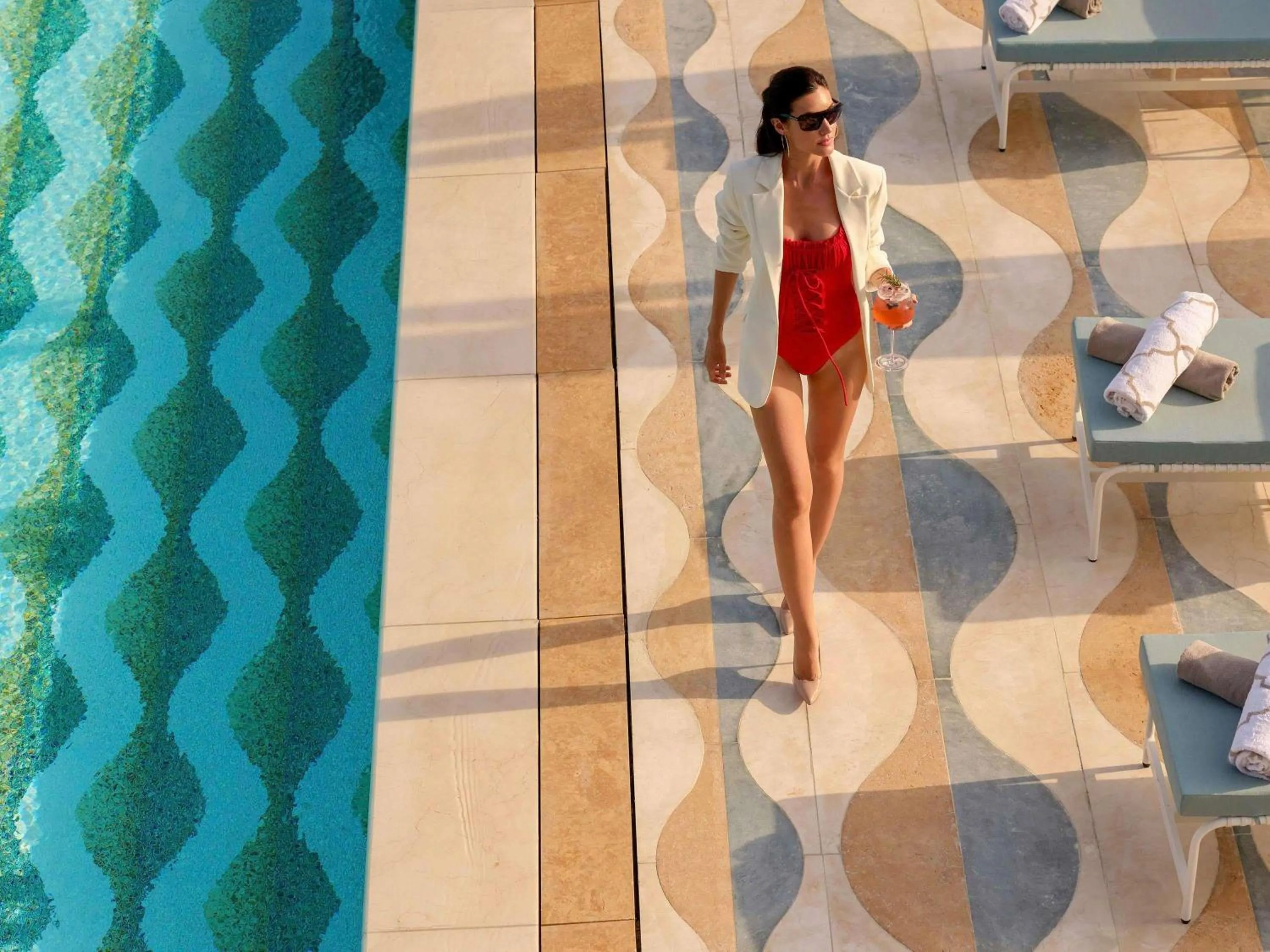 Pool view in Fairmont Doha