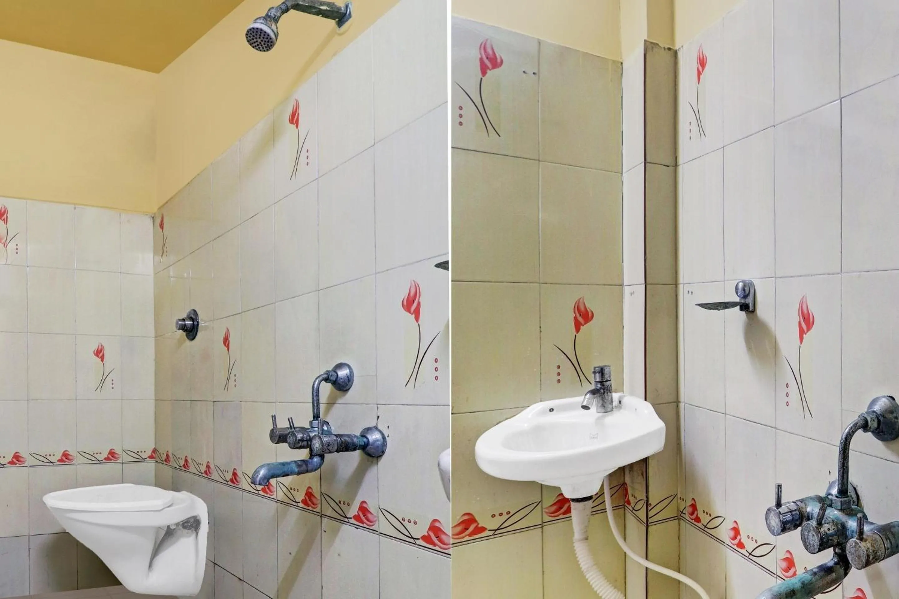 Bathroom in SPOT ON Hotel Akshaya Residency Near Bbr Super Speciality Hospital