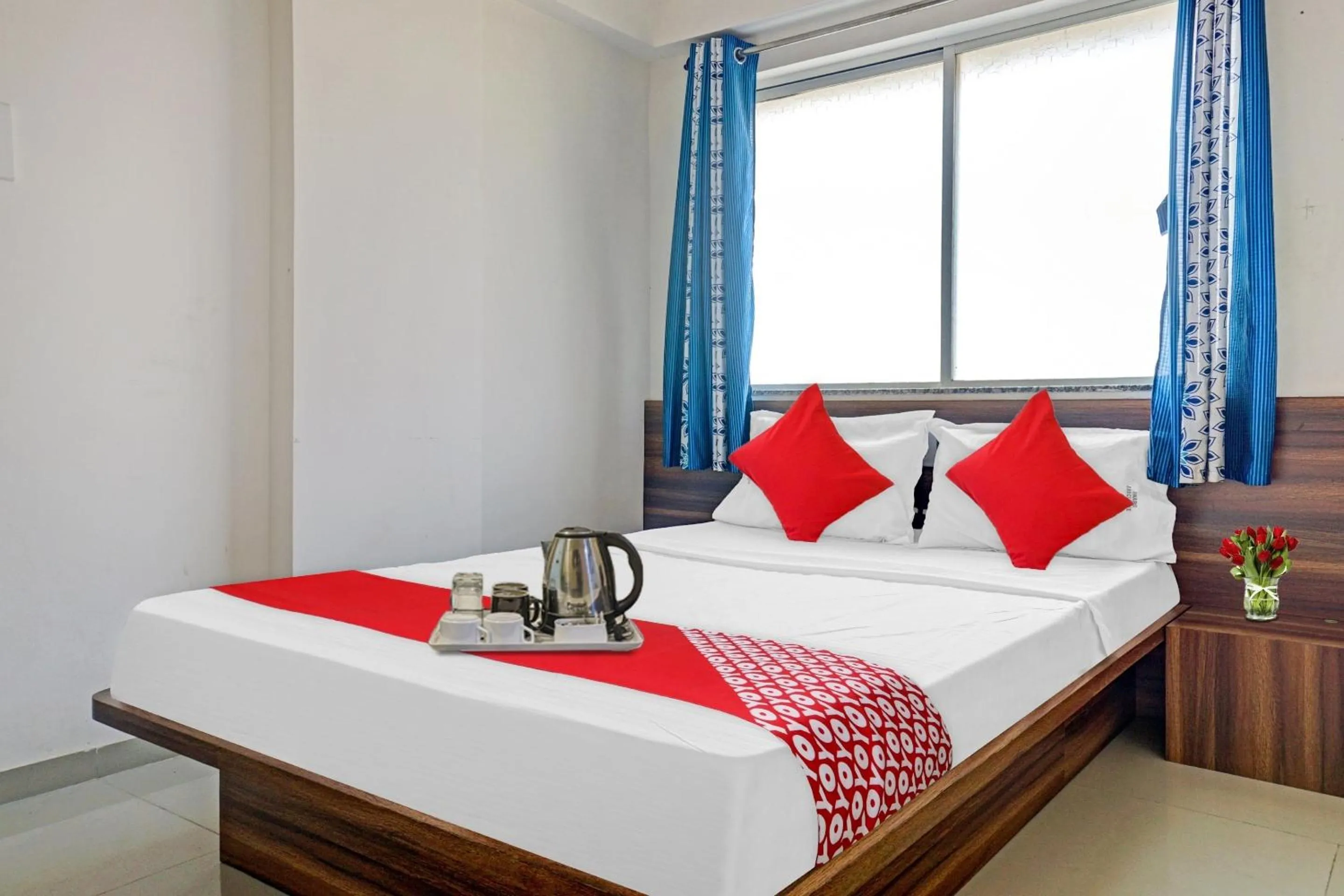 Bedroom, Bed in SPOT ON Swarg Executive Paradise Near Fun Time Multiplex