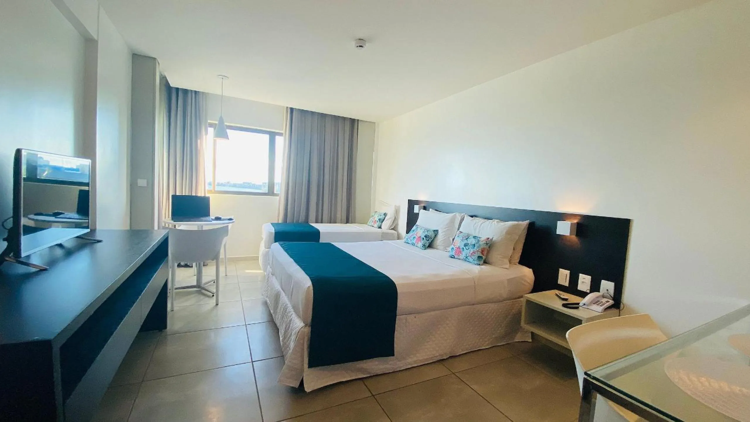 View (from property/room), Bed in Ritz Suítes-Maceió, Flat a Beira mar de temporada