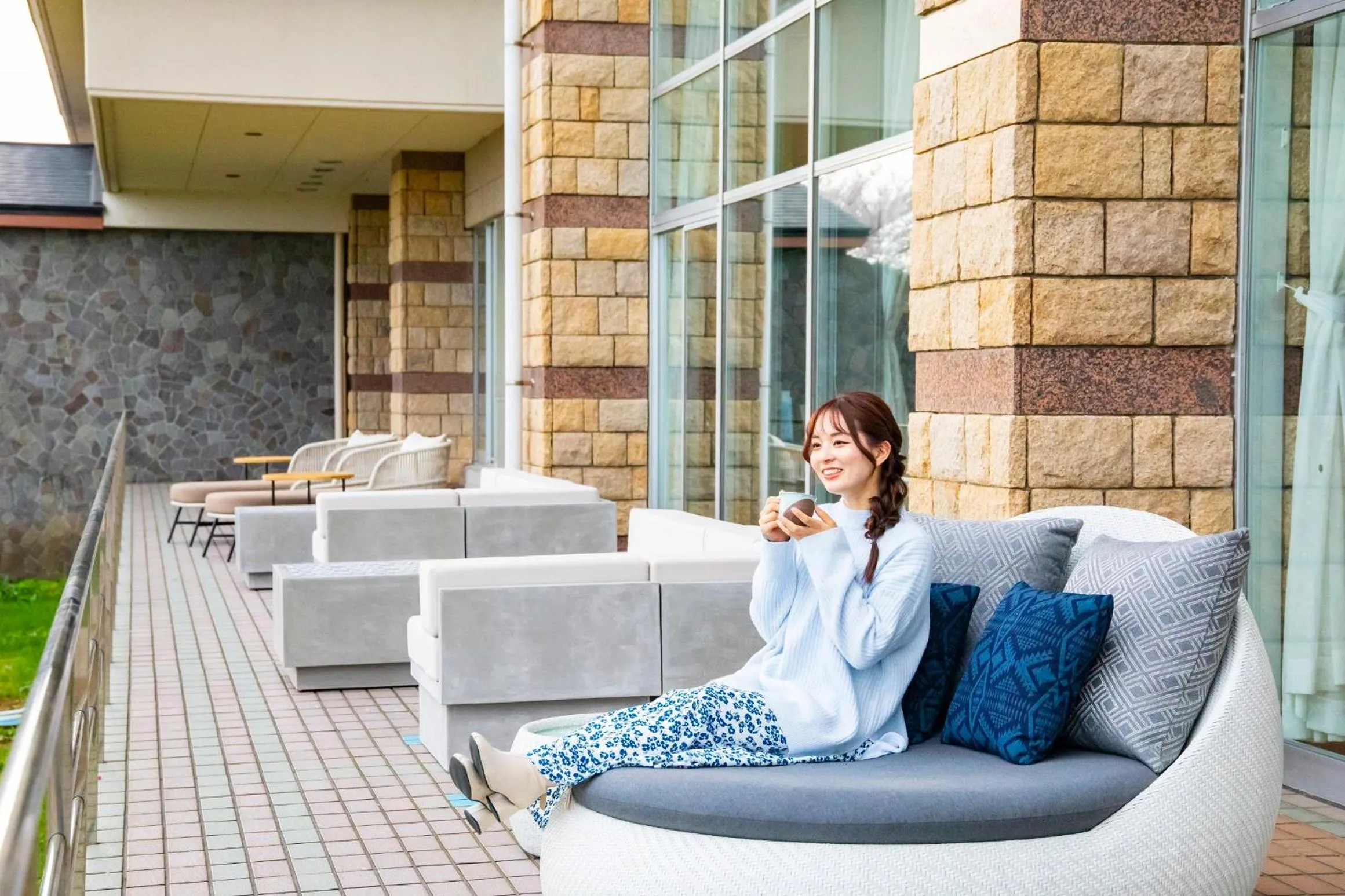 Balcony/Terrace in Kyukamura Echizen-Mikuni