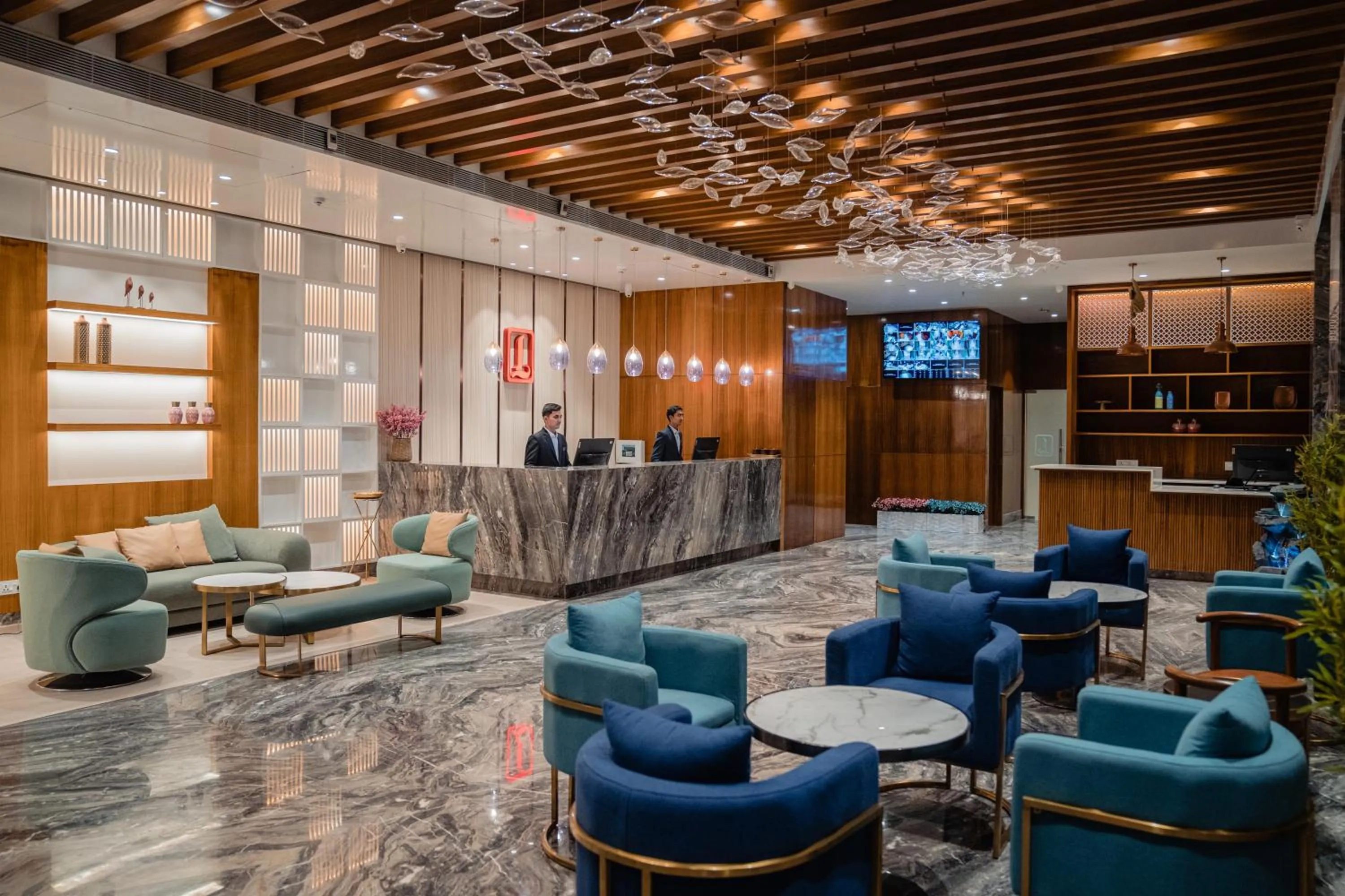 Seating area in Lords Inn Rajkot