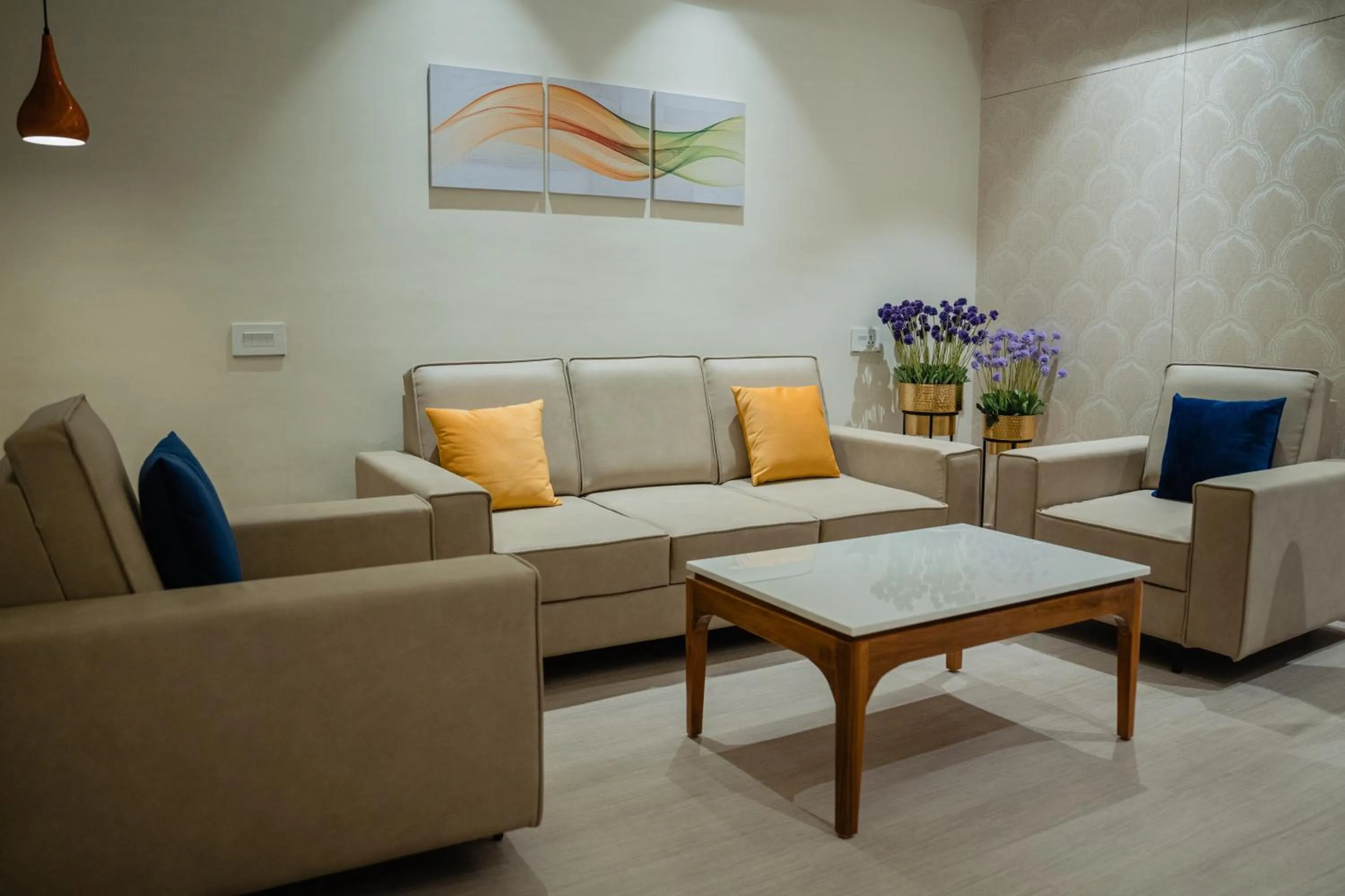 Seating area in Lords Inn Rajkot