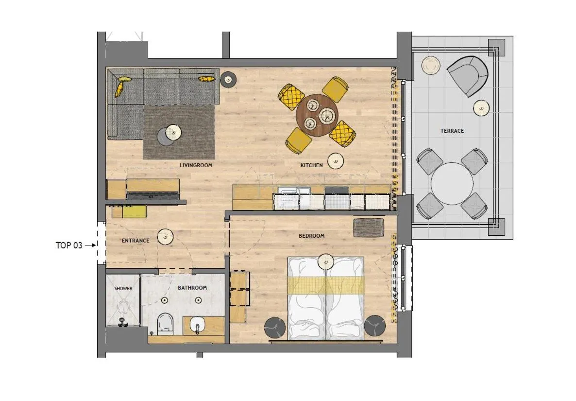 Floor plan in HOMEBOUND APARTMENTS Bad Goisern - contactless check-in