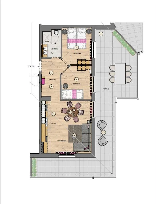 Floor plan in HOMEBOUND APARTMENTS Bad Goisern - contactless check-in