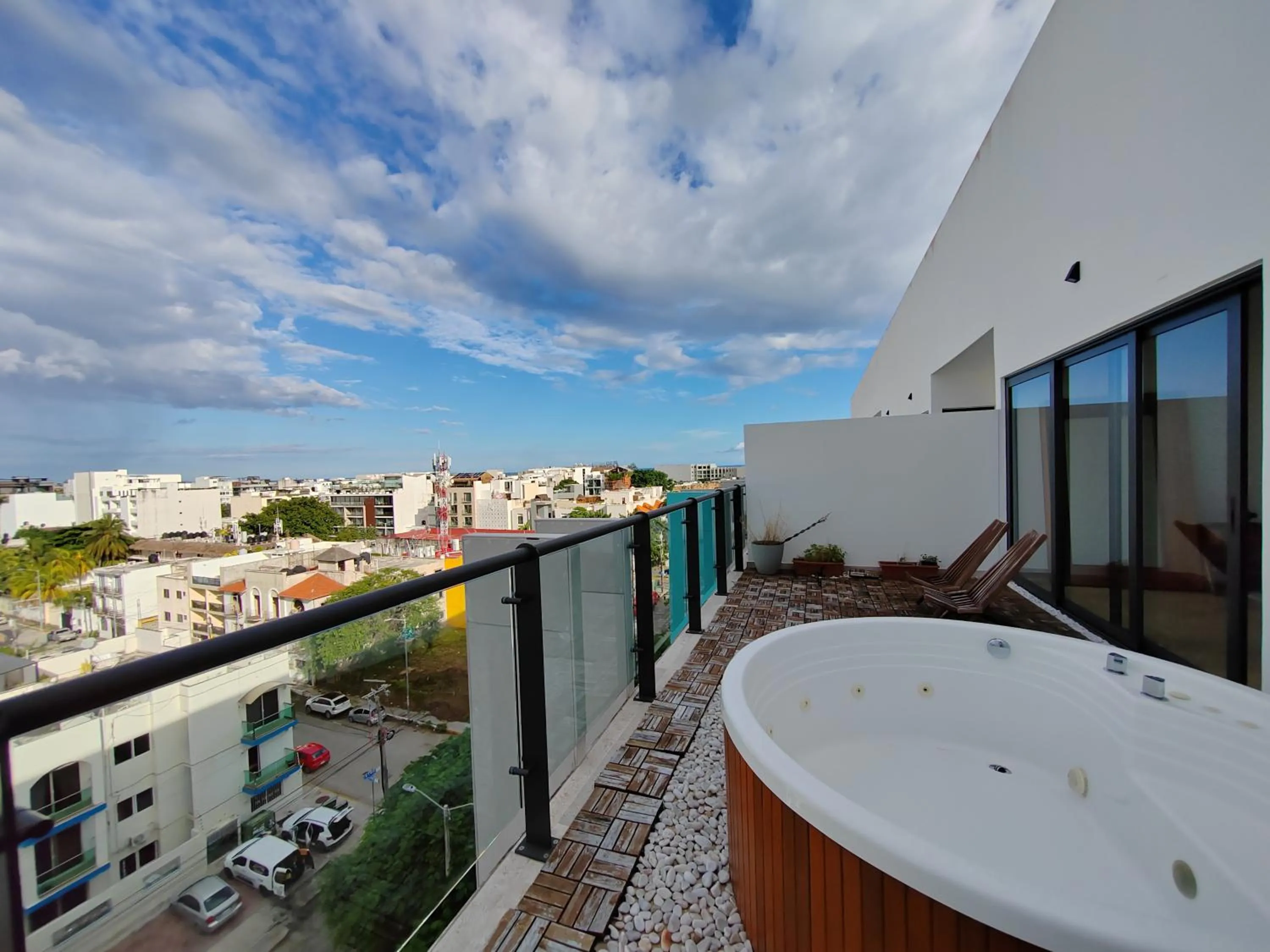 Balcony/Terrace in New & Equipped Apartment Steps From The Beach With Pool Jacuzzi By Yeah