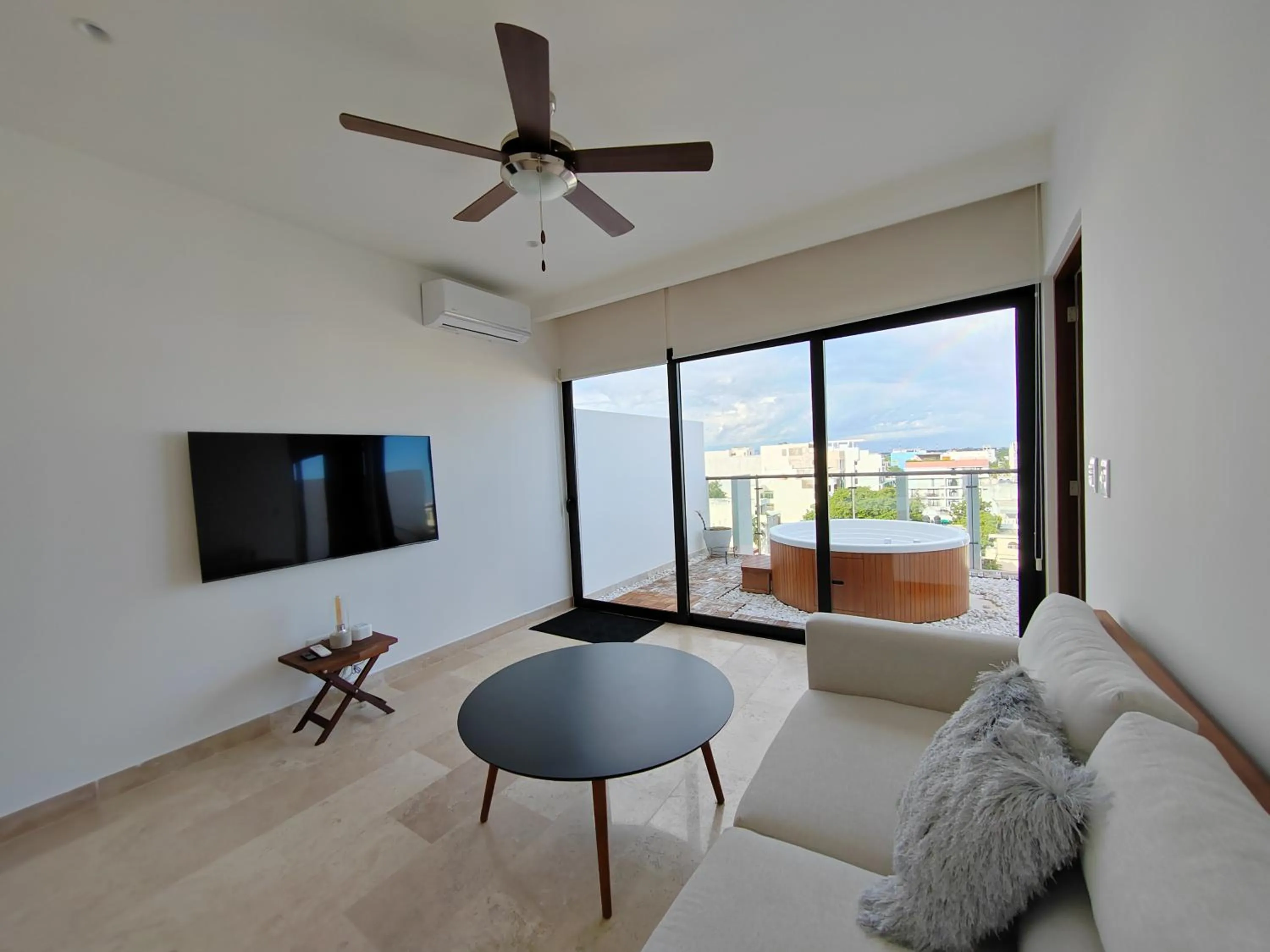 TV and multimedia in New & Equipped Apartment Steps From The Beach With Pool Jacuzzi By Yeah