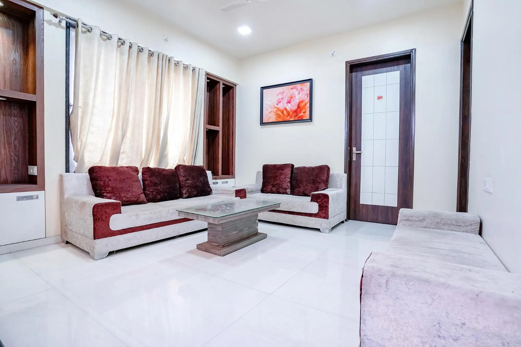 Seating area, Bed in Via Rudra Residency - Nr Medicover hospital