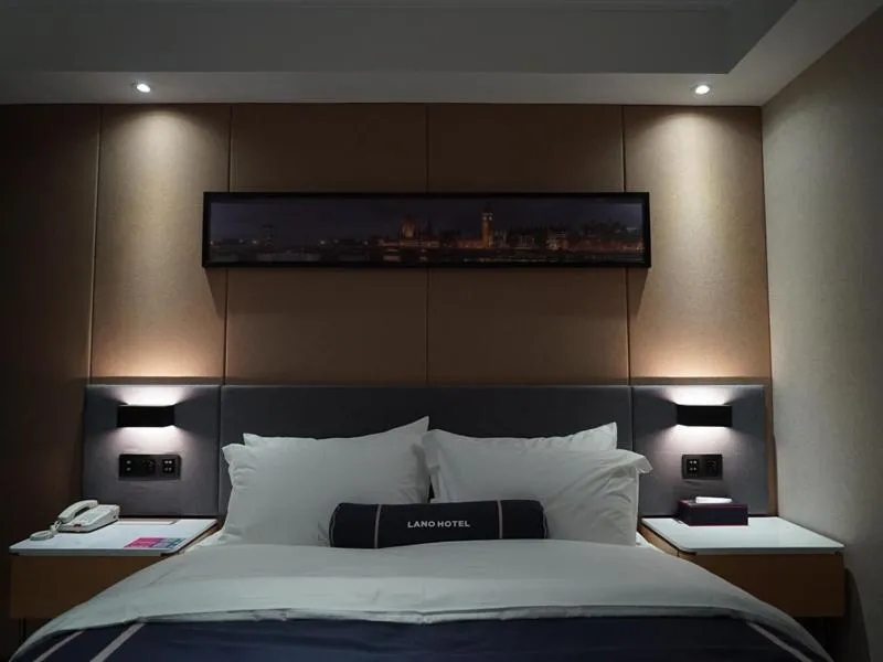 Bed in LanOu Hotel Yancheng Dafeng Yongtai Plaza