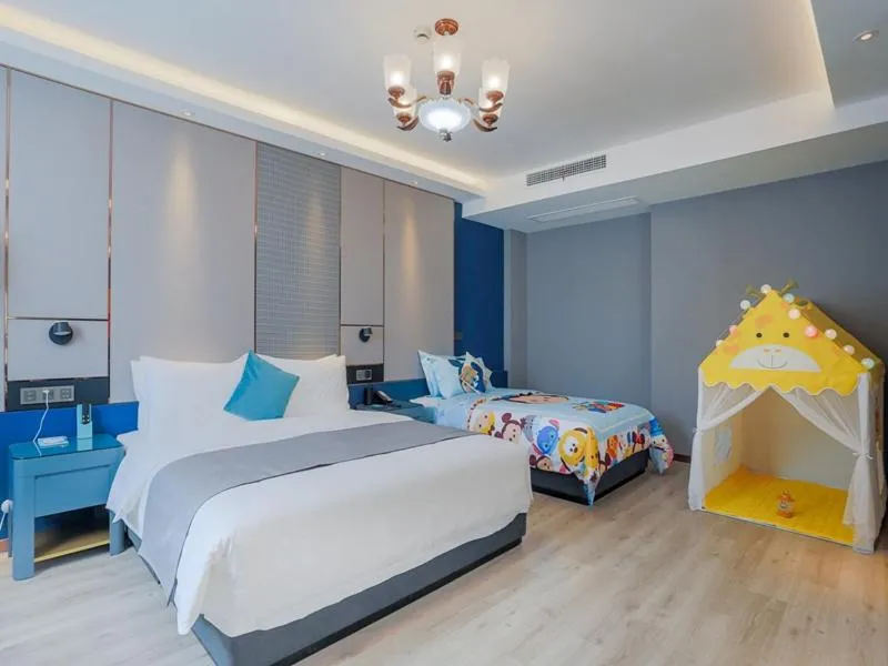 Bed in LanOu Hotel Taixing Wanda Plaza