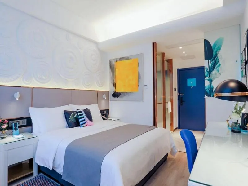 Bed in LanOu Hotel Taixing Wanda Plaza