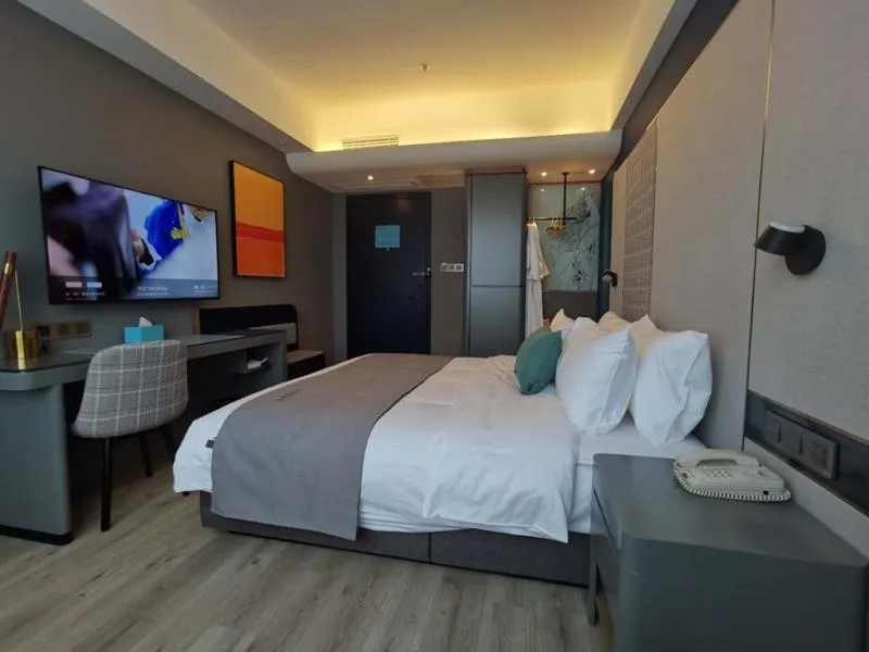 Bed in LanOu Hotel Shijiazhuang Luquan Zoo Scenic Spot