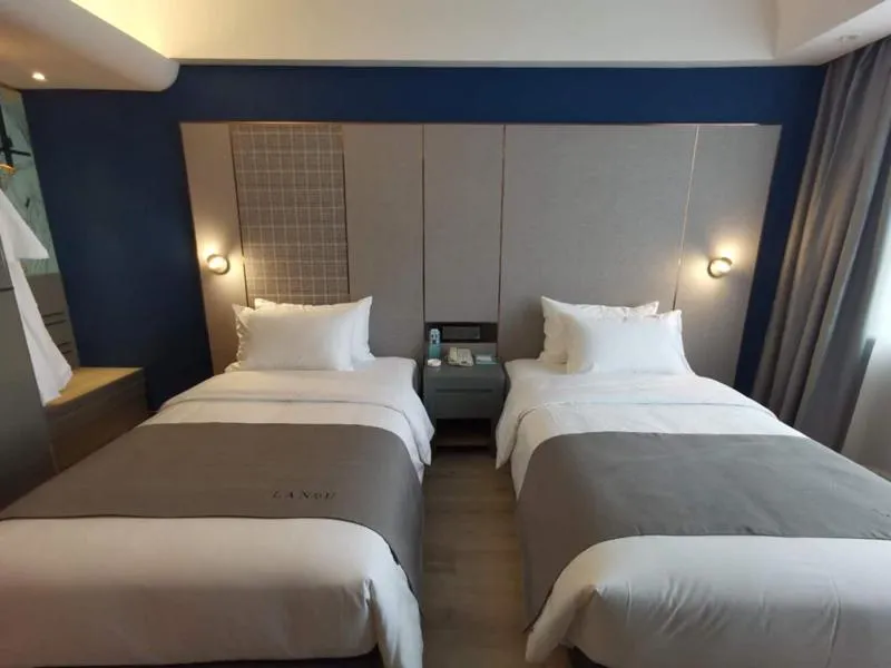 Bed in LanOu Hotel Shijiazhuang Luquan Zoo Scenic Spot