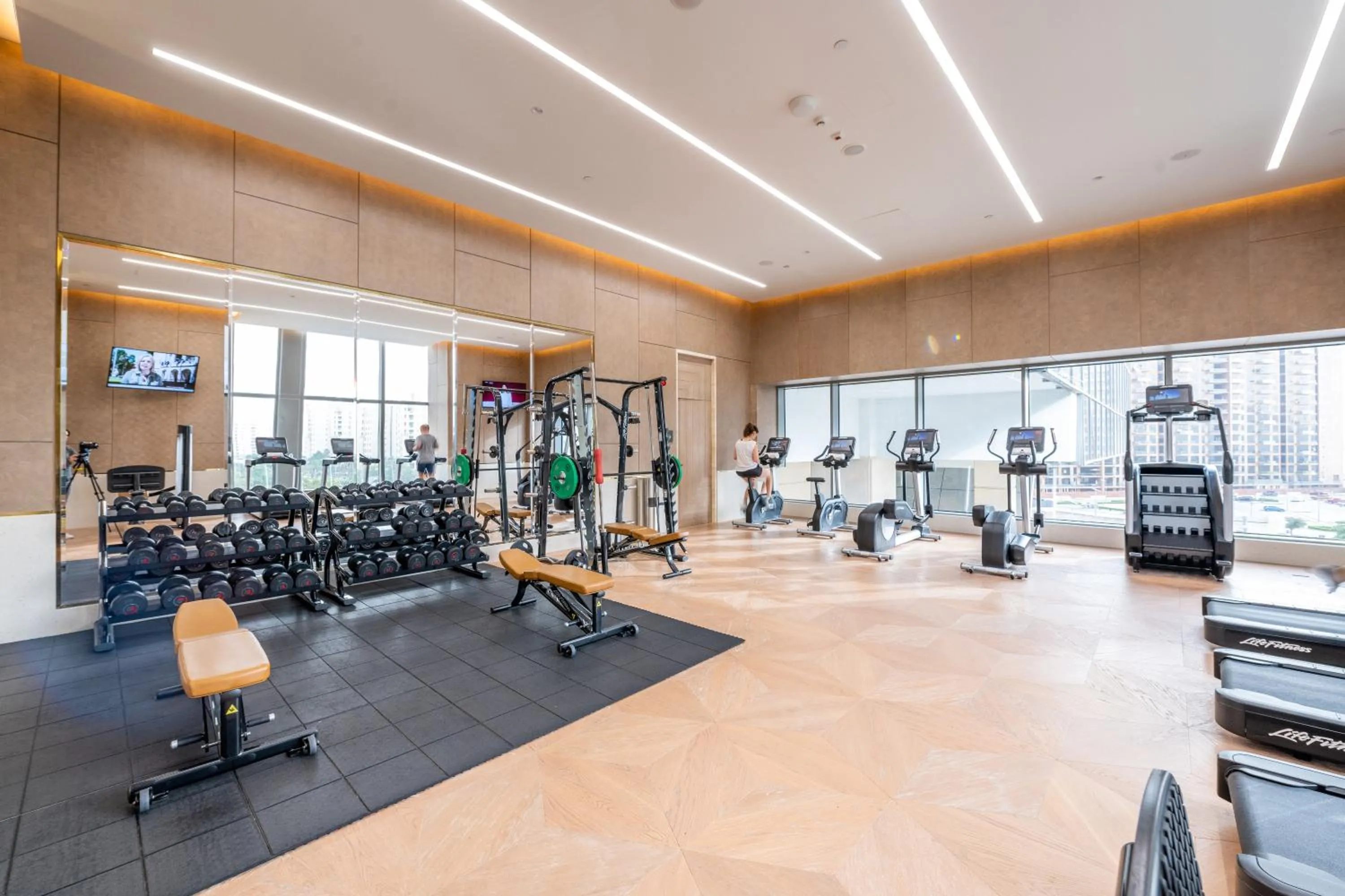 Fitness centre/facilities in Ultra Luxury Palm Tower with Shared Hotel Facilities