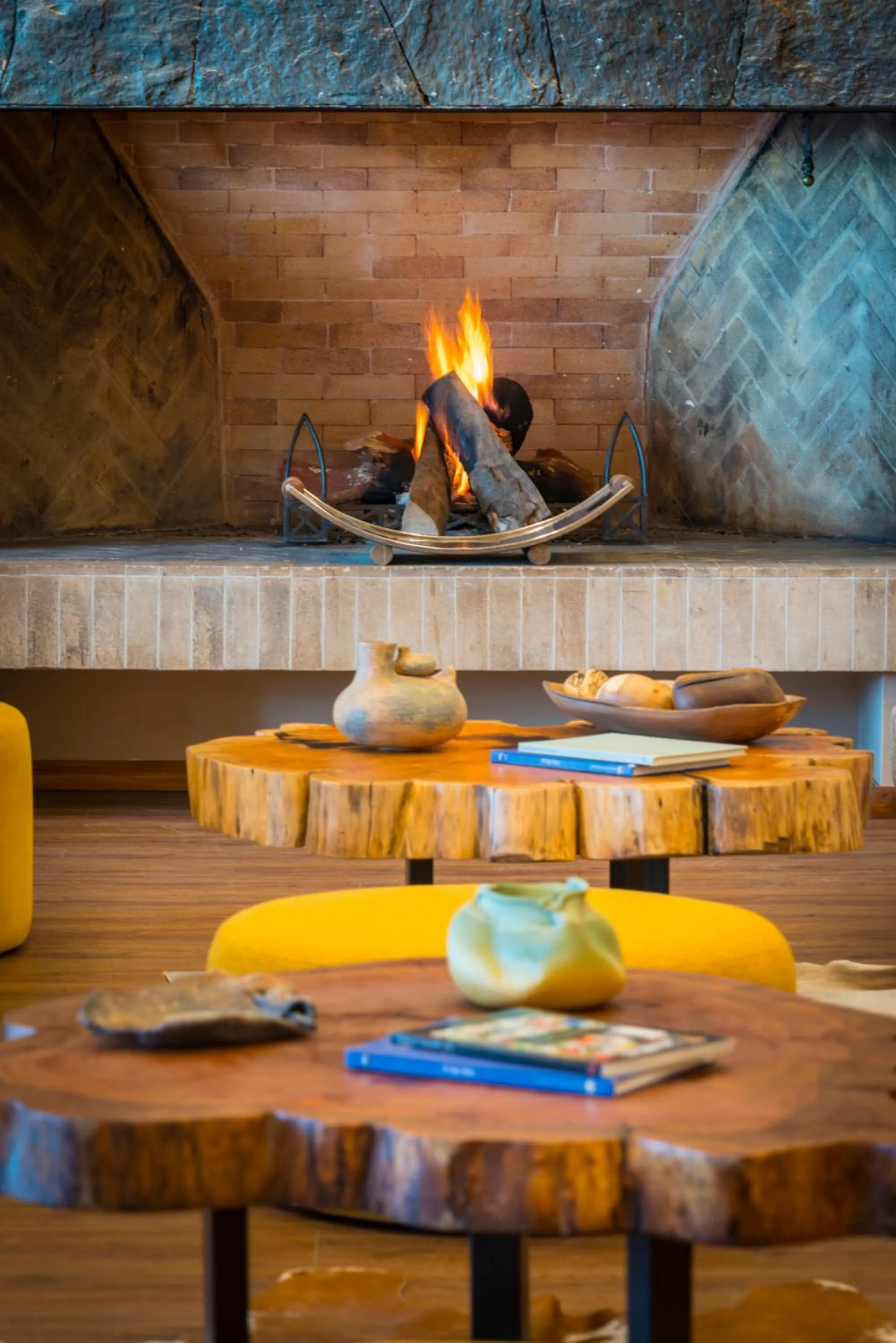 fireplace in Park Lake Luxury Hotel