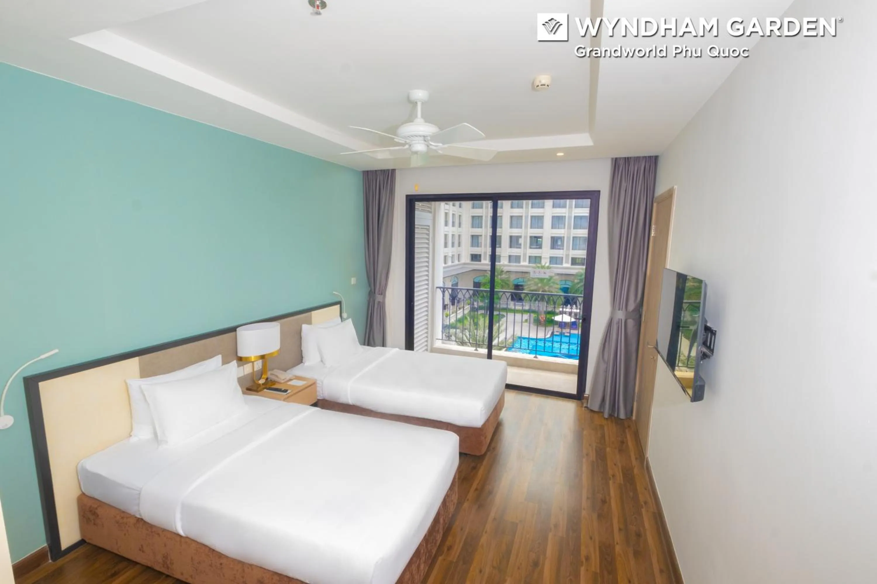 Bed in Wyndham Garden Grandworld Phu Quoc