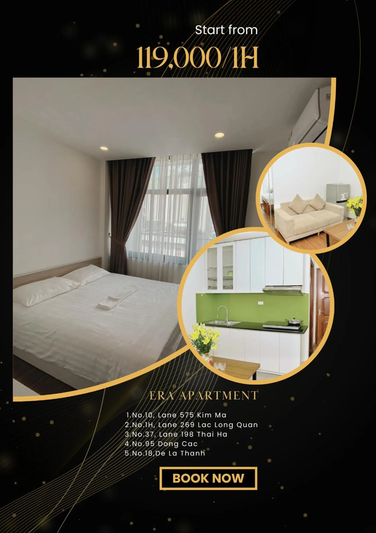 Bed in Era Apartment Đông Các