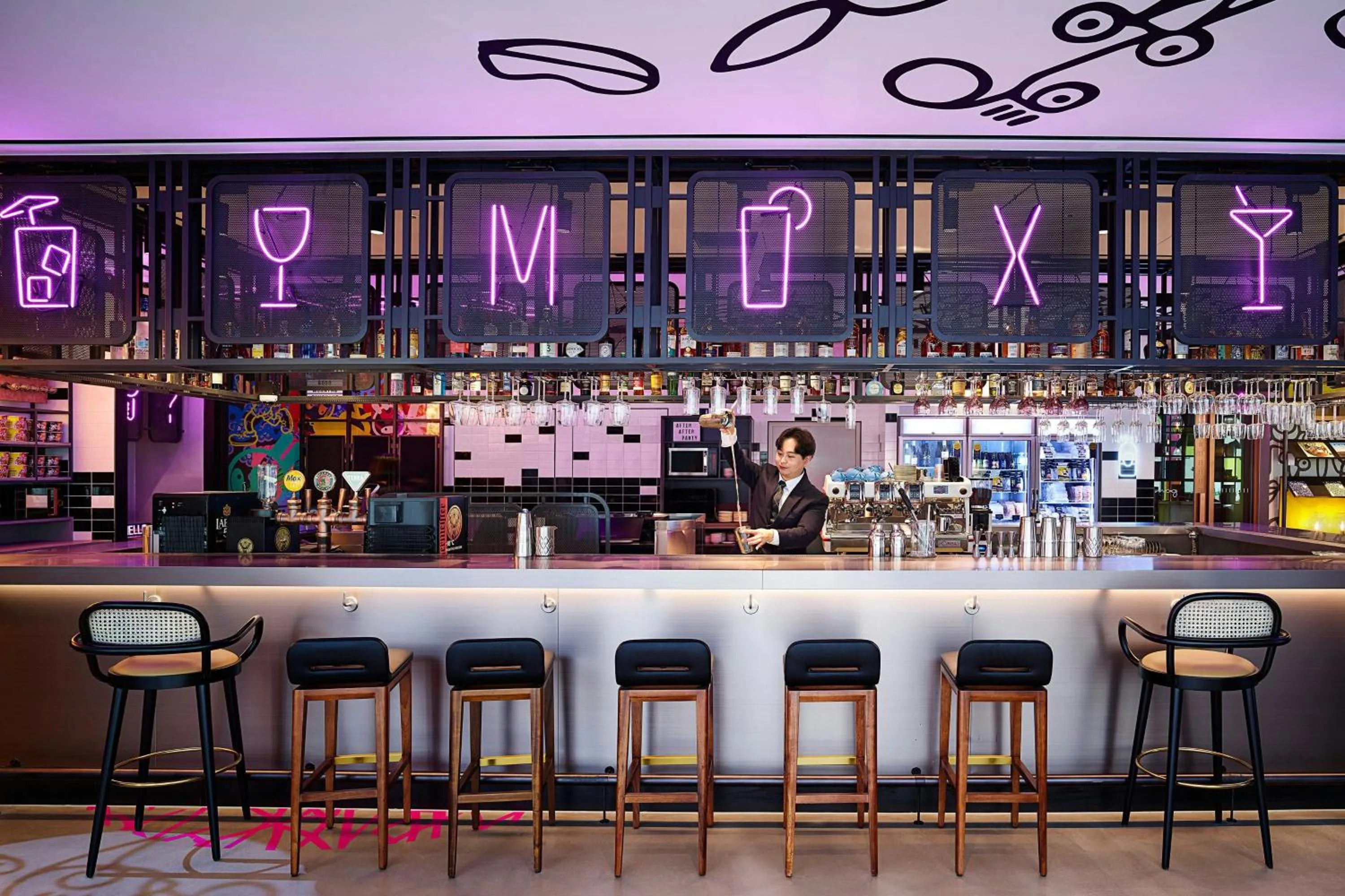 Lounge or bar in Moxy Seoul Myeongdong