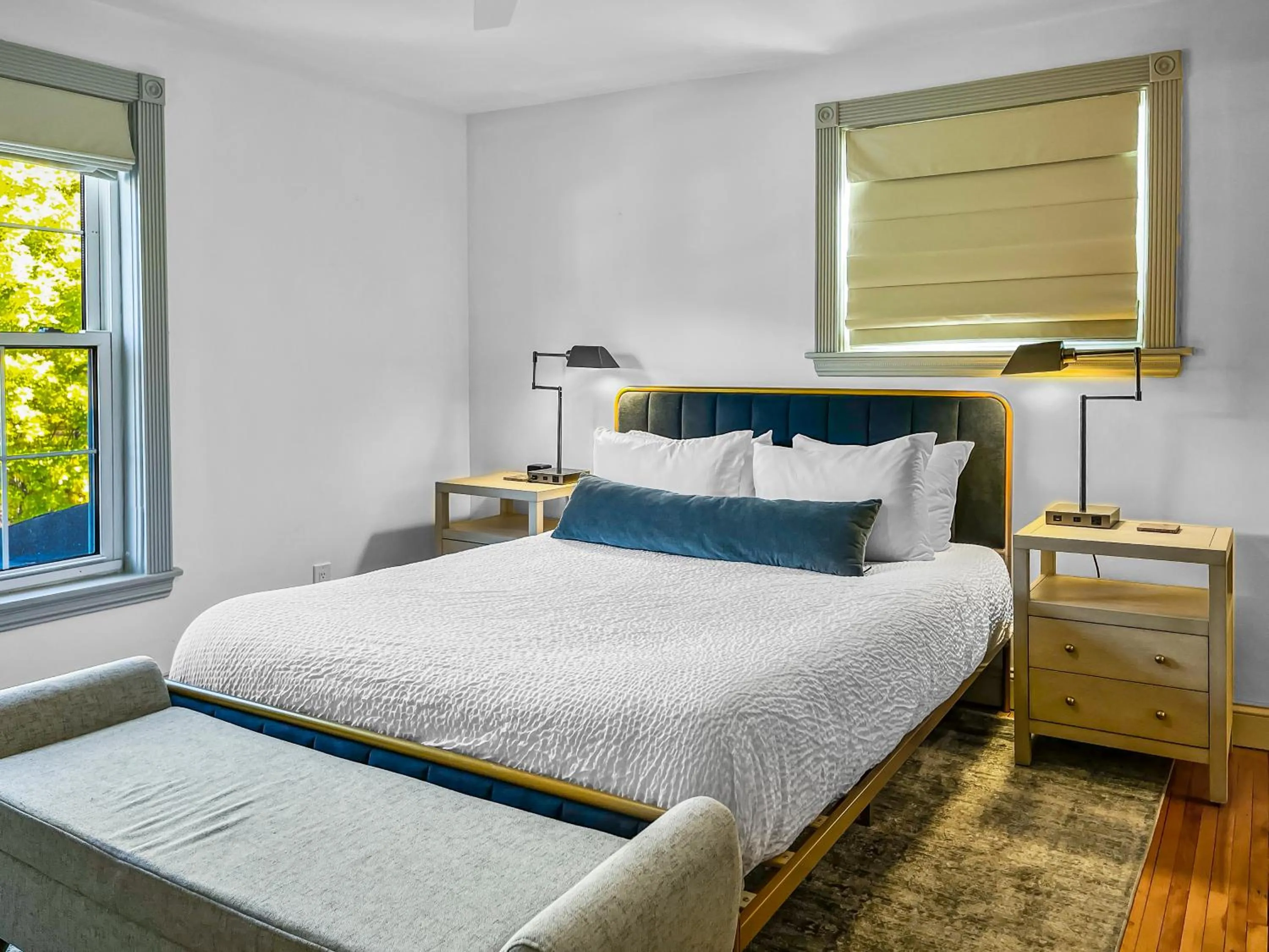 Bed in Launchpoint Lodge