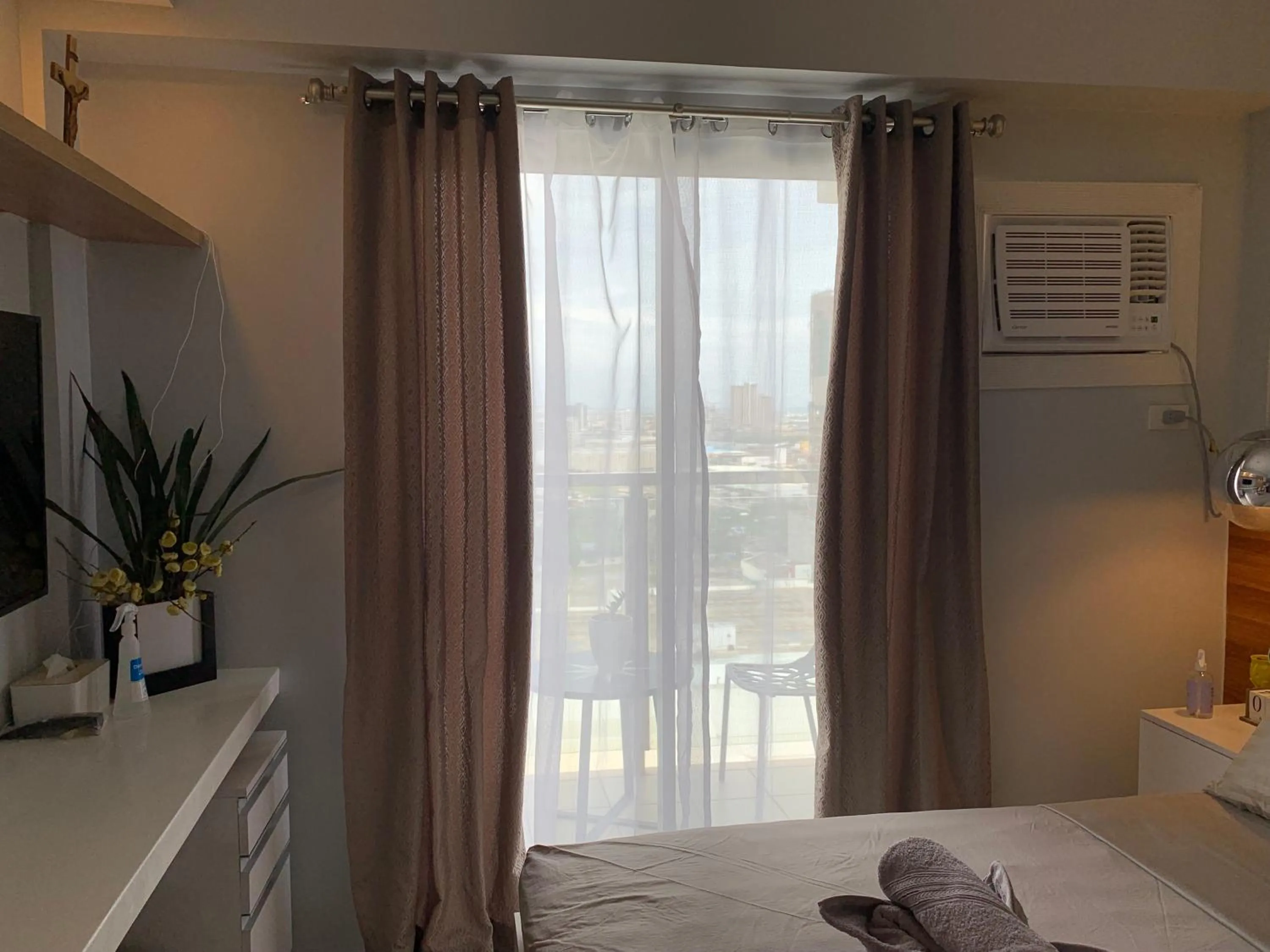 Balcony/Terrace, Bed in Neat and Cozy Minimalist Studio