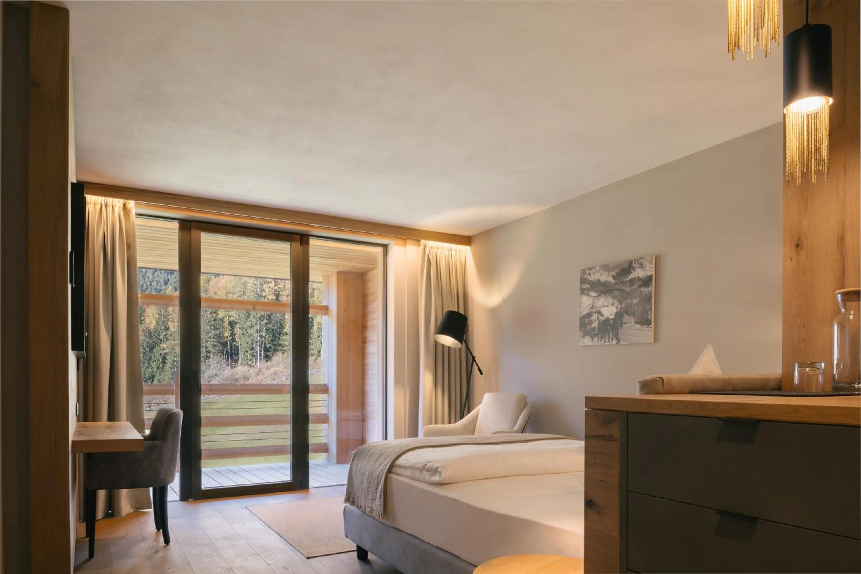 View (from property/room), Bed in Cyprianerhof Dolomit Resort