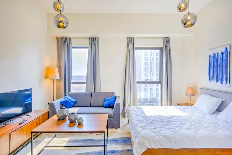 Living room, Bed in Expo Village Serviced Apartments