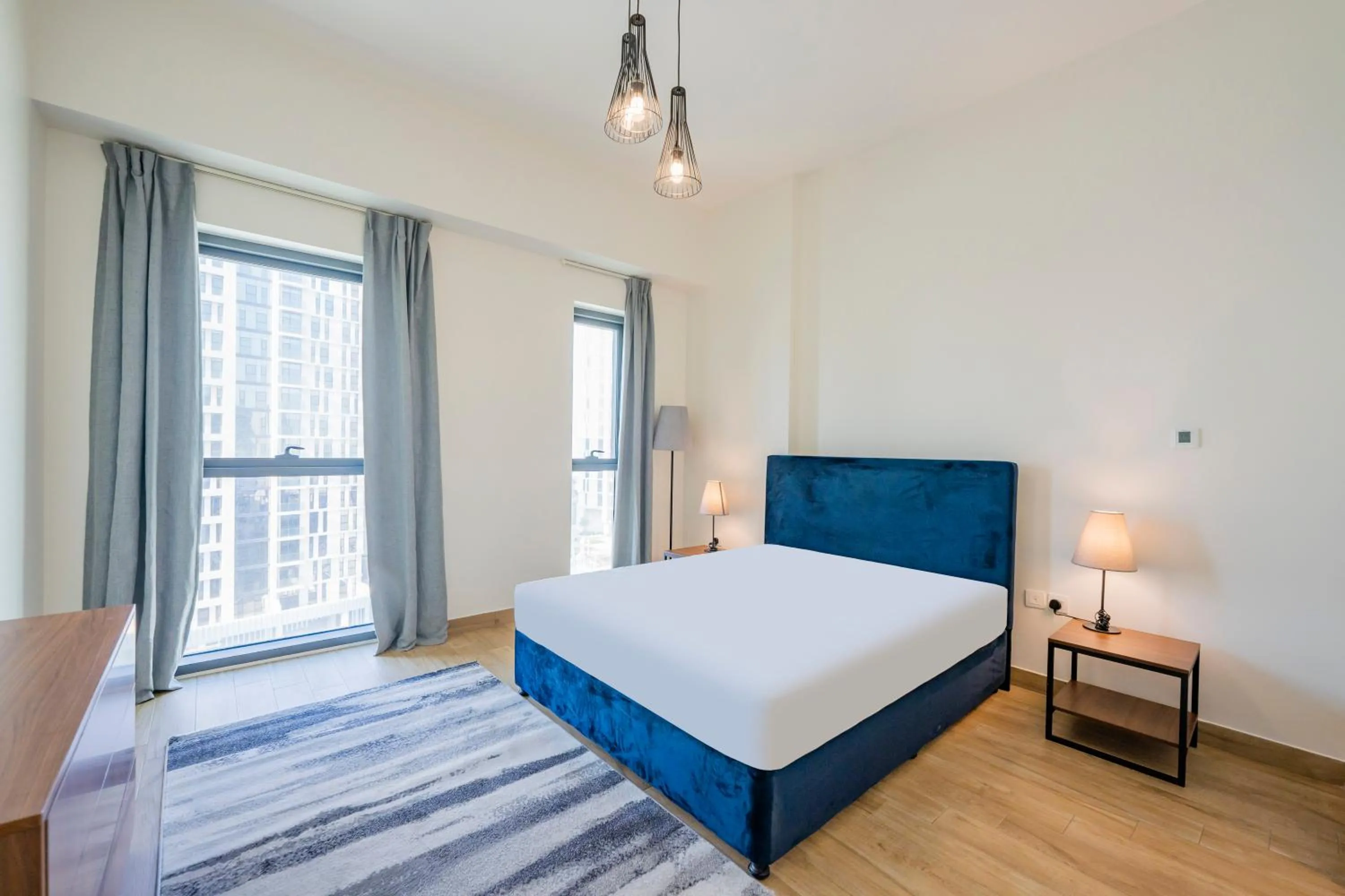 Balcony/Terrace, Bed in Expo Village Serviced Apartments