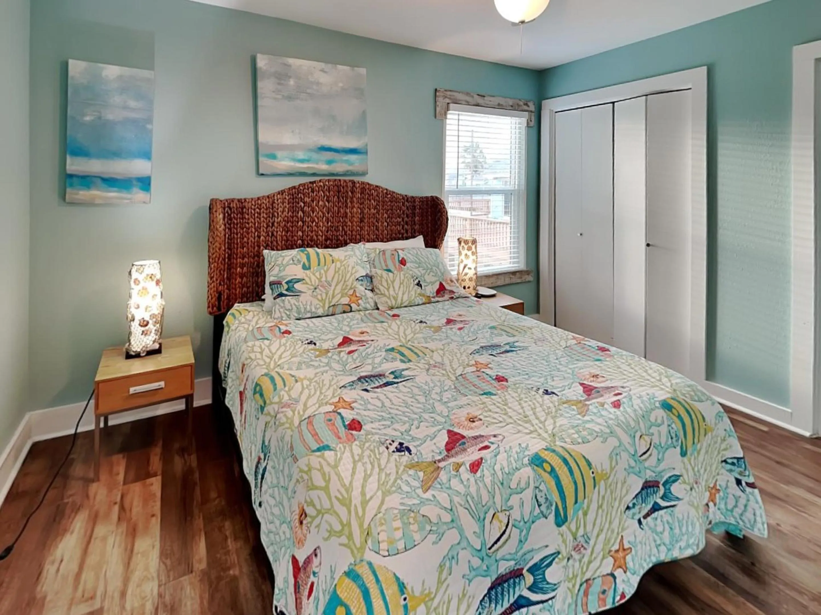 Bed in Sea View Villa