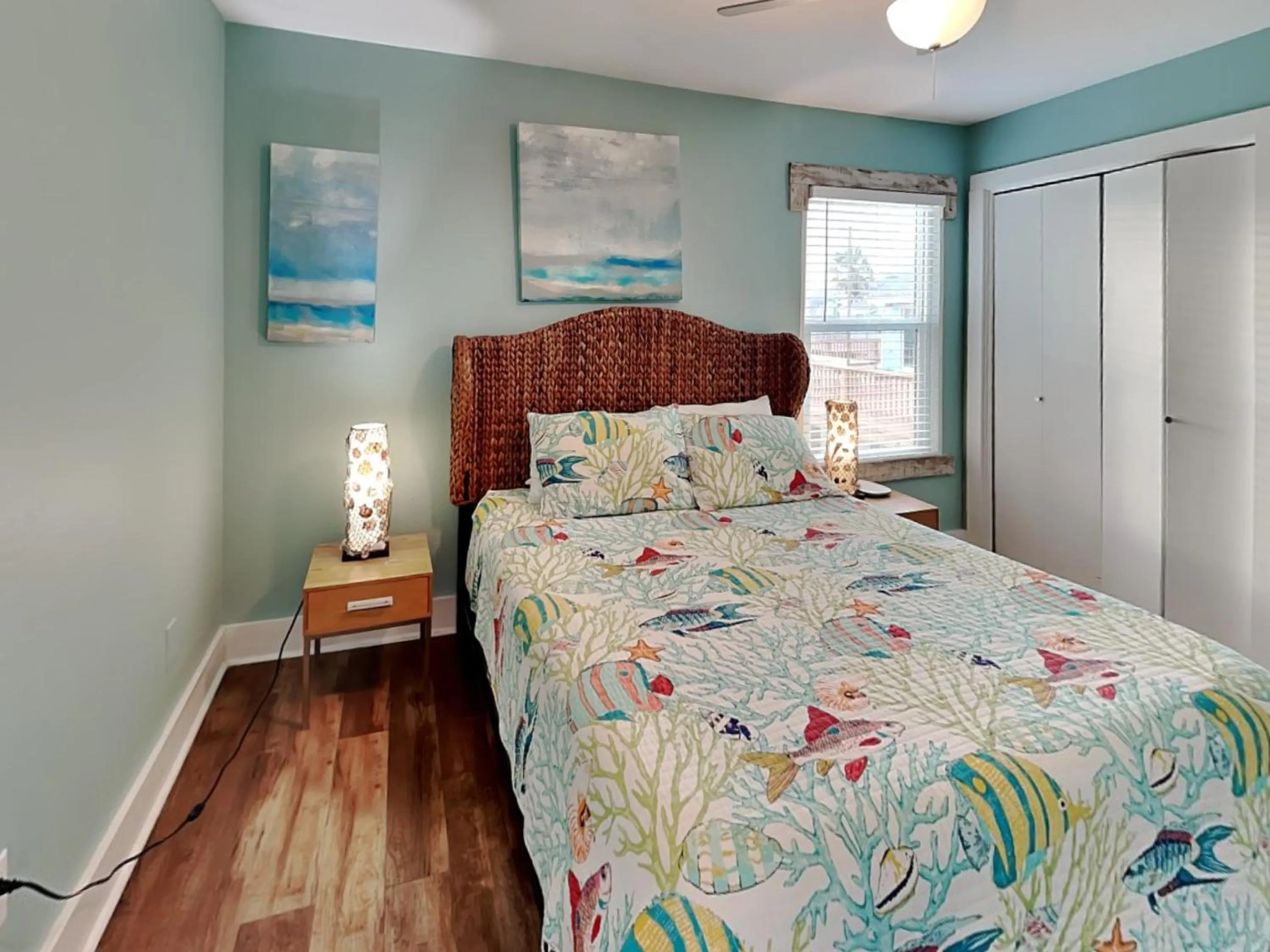 Bed in Sea View Villa