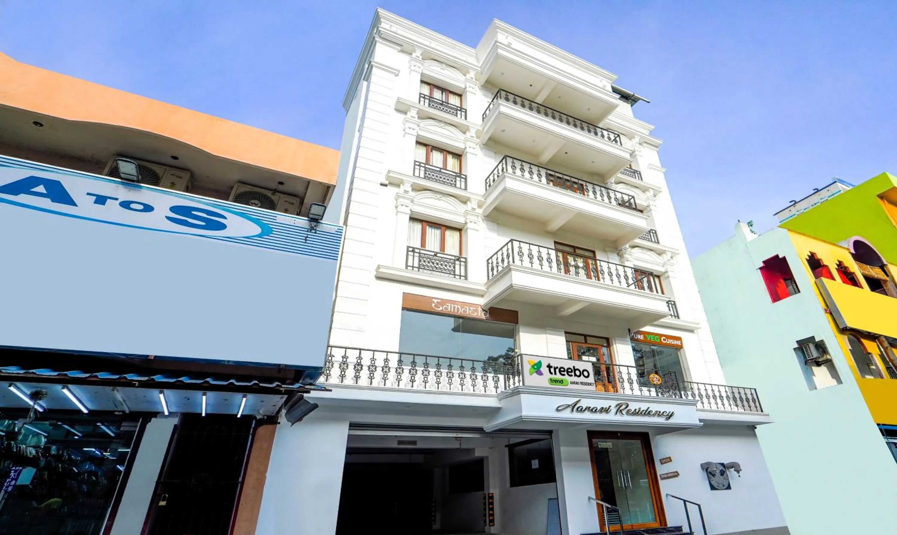 Facade/entrance in Treebo Aaravi Residency, 800 Mtrs From Promenade Beach
