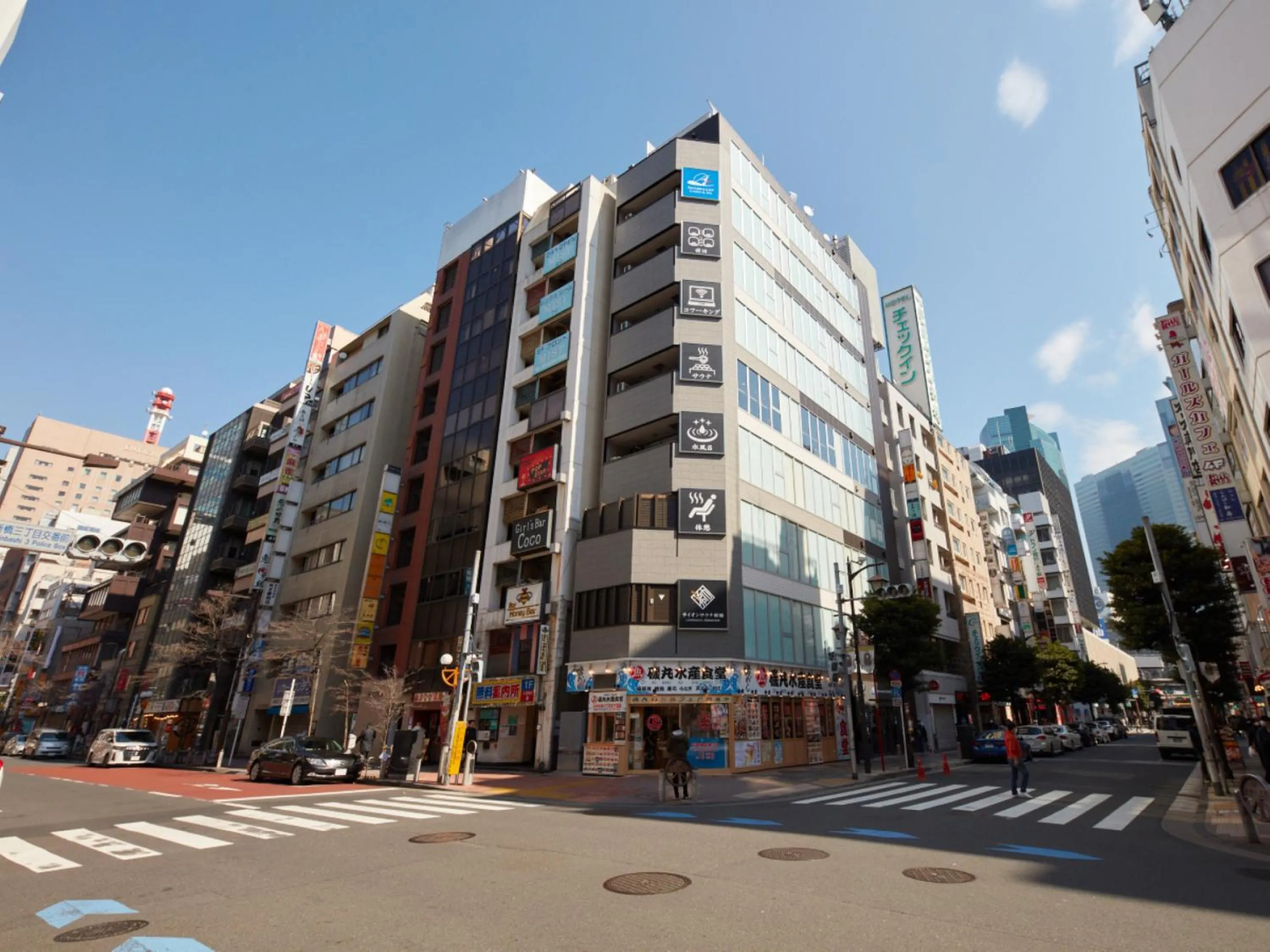 Property building in Rembrandt Cabin & Spa Shimbashi - Caters to Men