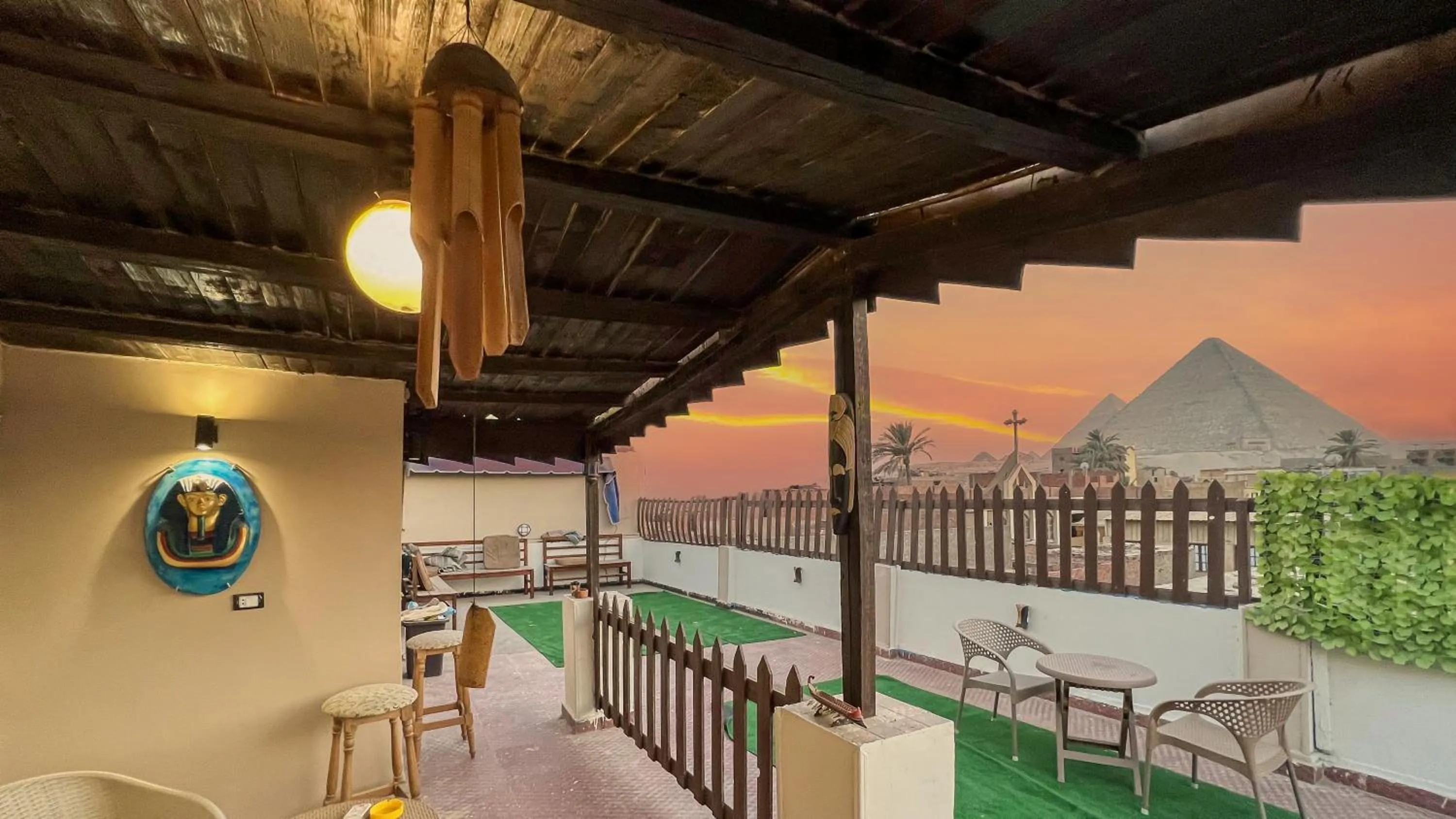 Patio in Osiris pyramids view inn