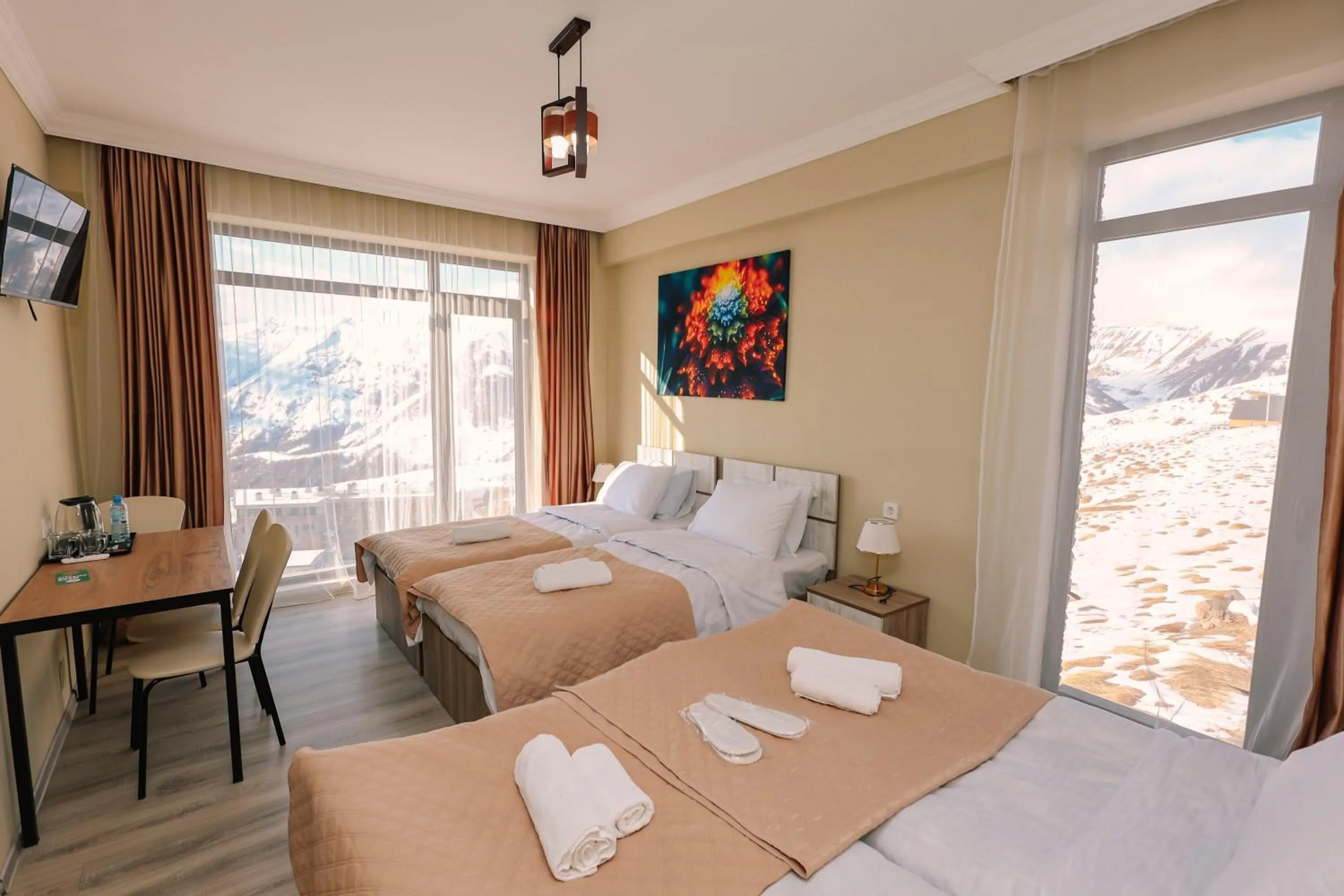 Bed in Dandelion Hotel Gudauri