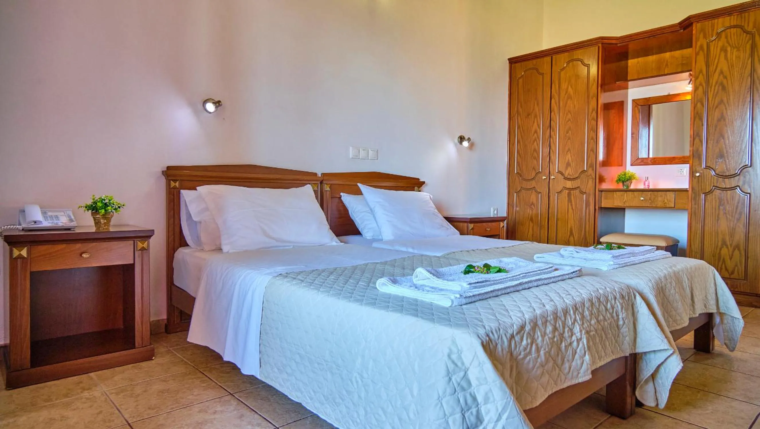 Bed in Nikos Kalamaki Corfu