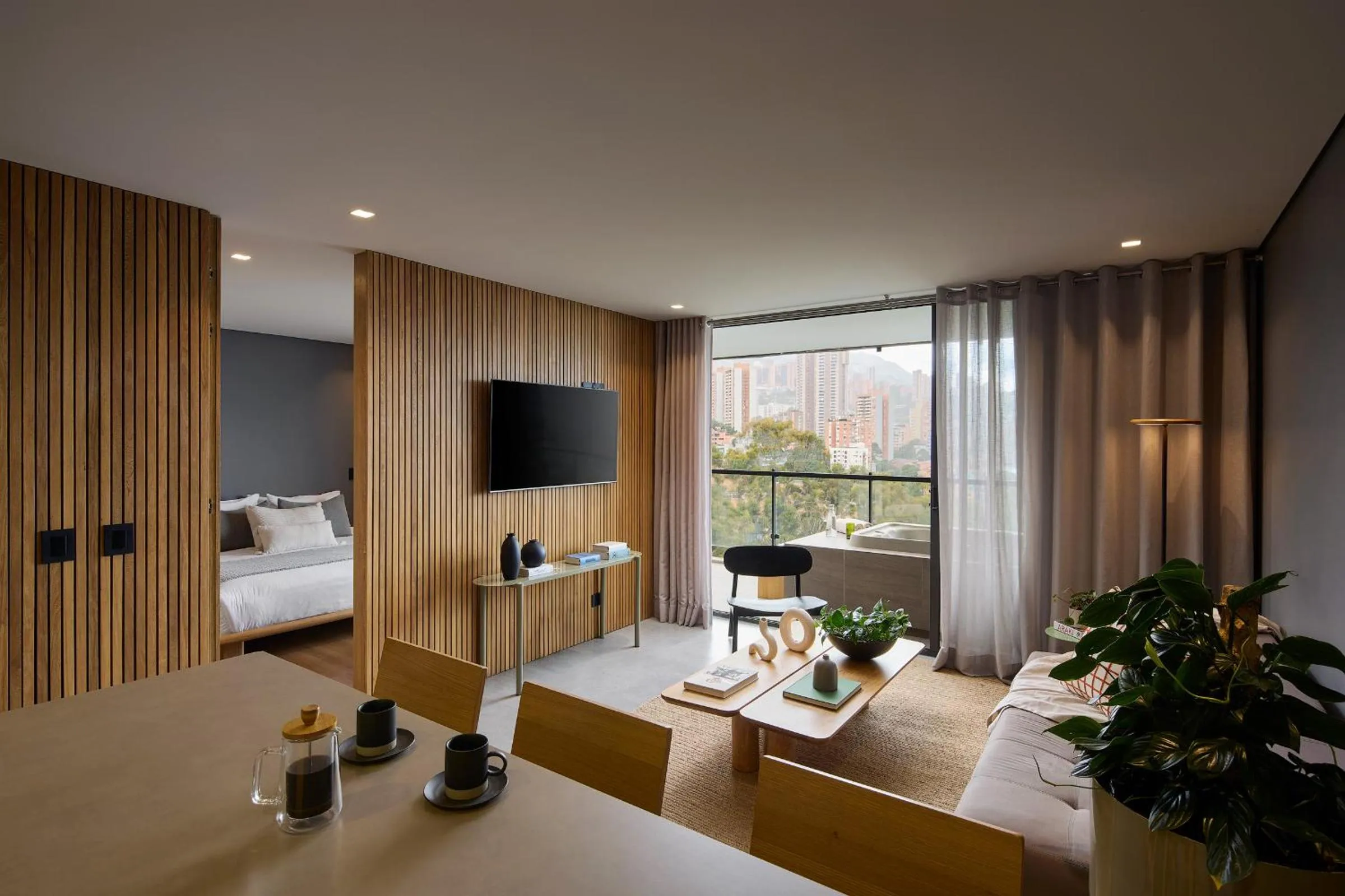 Living room, Bed in Wake Living