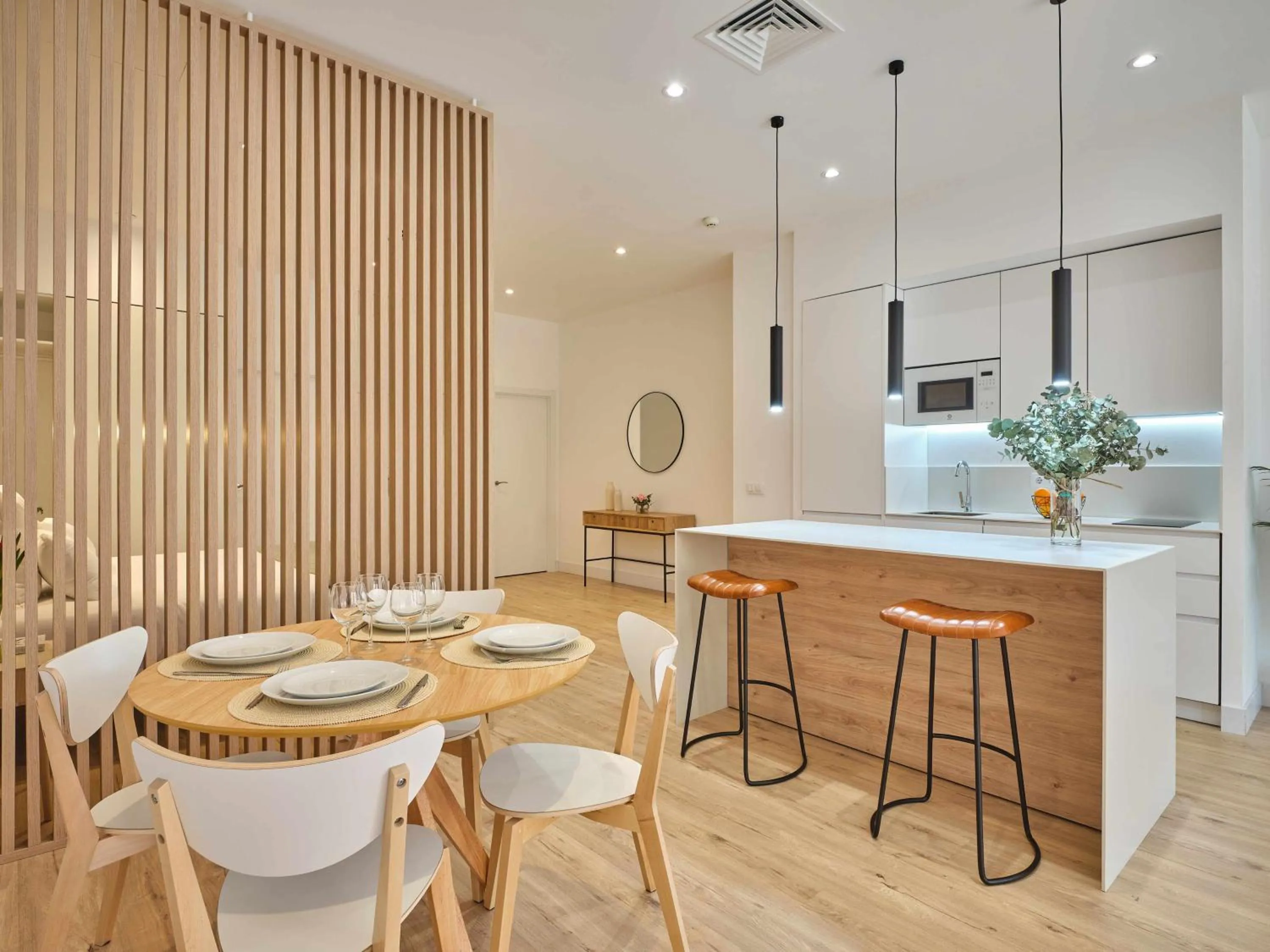 Kitchen or kitchenette in Paseo Suites Hotel