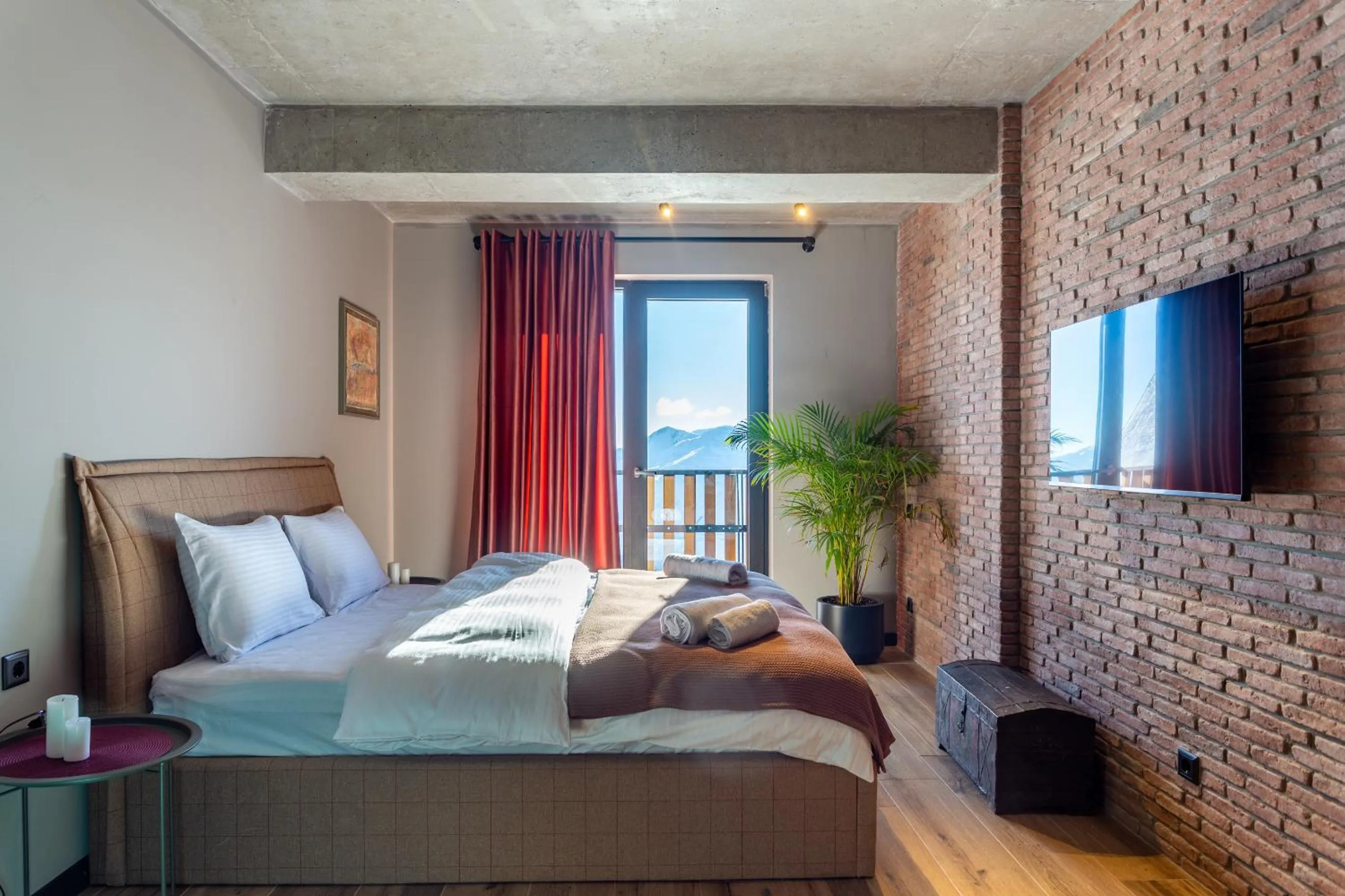 Bedroom, Bed in Skio