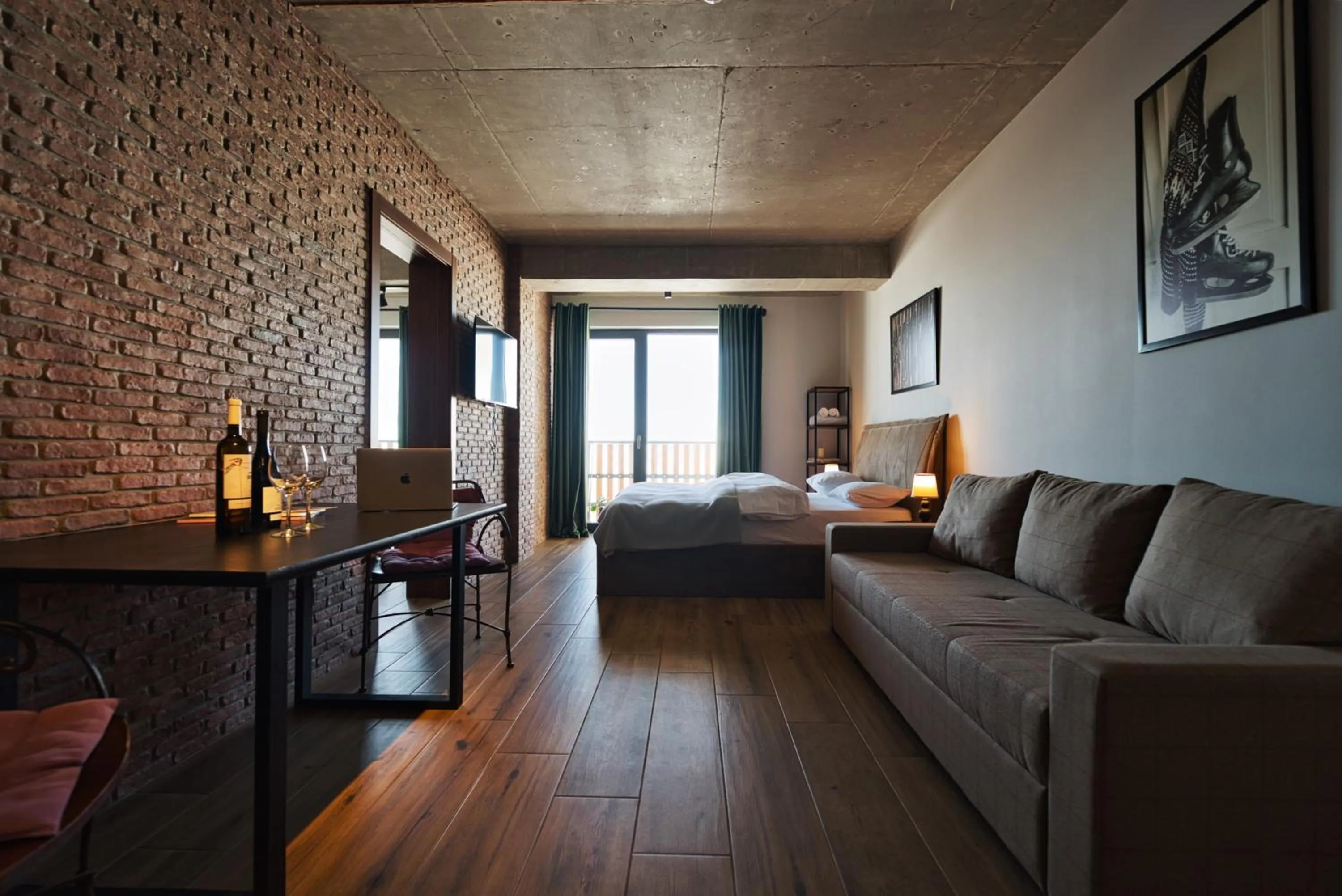 Living room, Bed in Skio