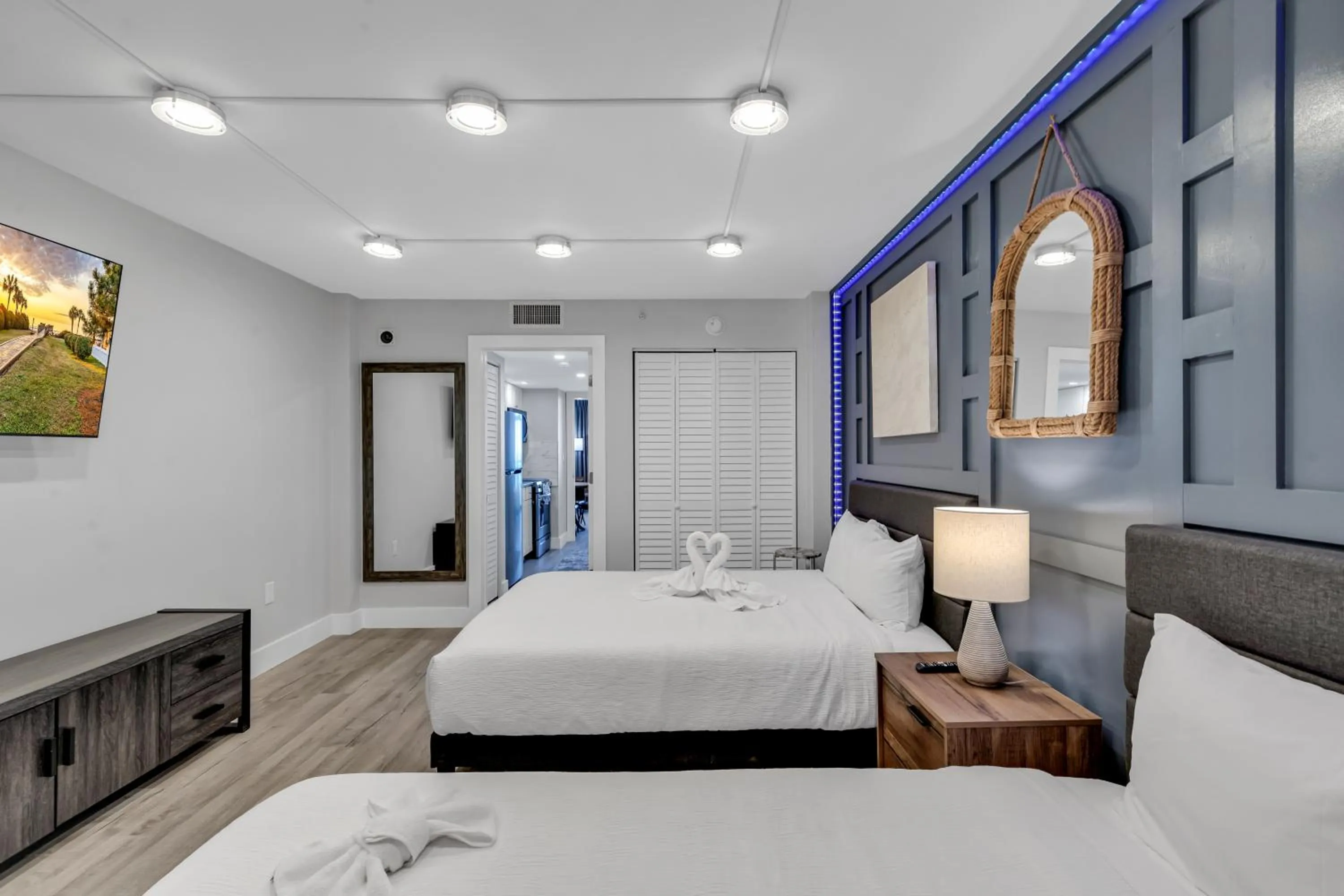 Bedroom, Bed in Breakers Tower 1BR Oceanfront Condo