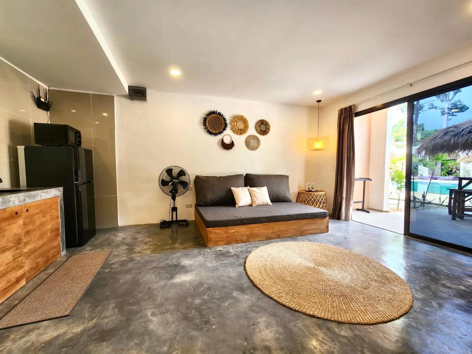 Kitchen or kitchenette, Bed in Zibá Home Suites