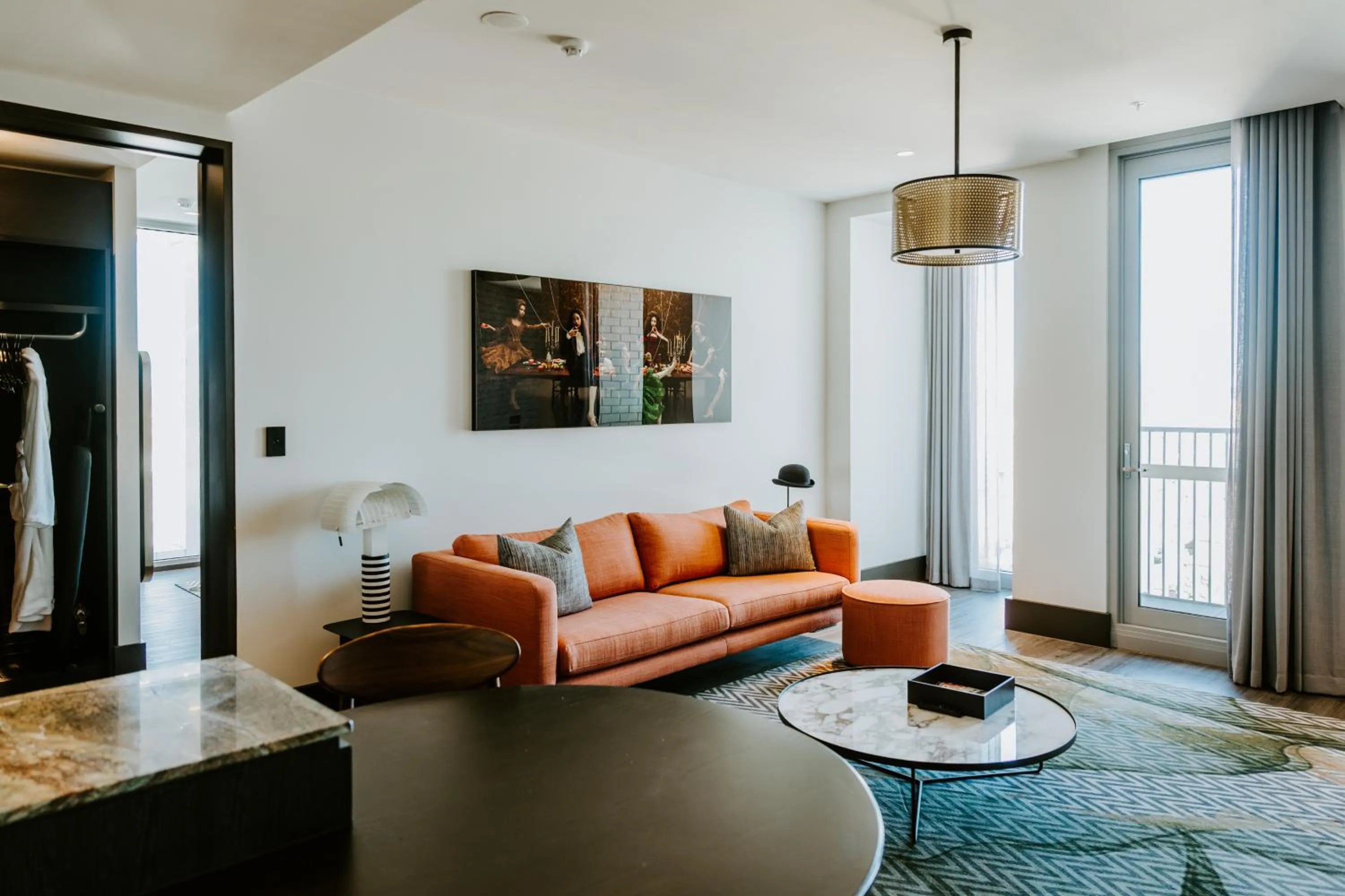 Living room in The Motley Hotel Richmond, Tapestry Collection by Hilton