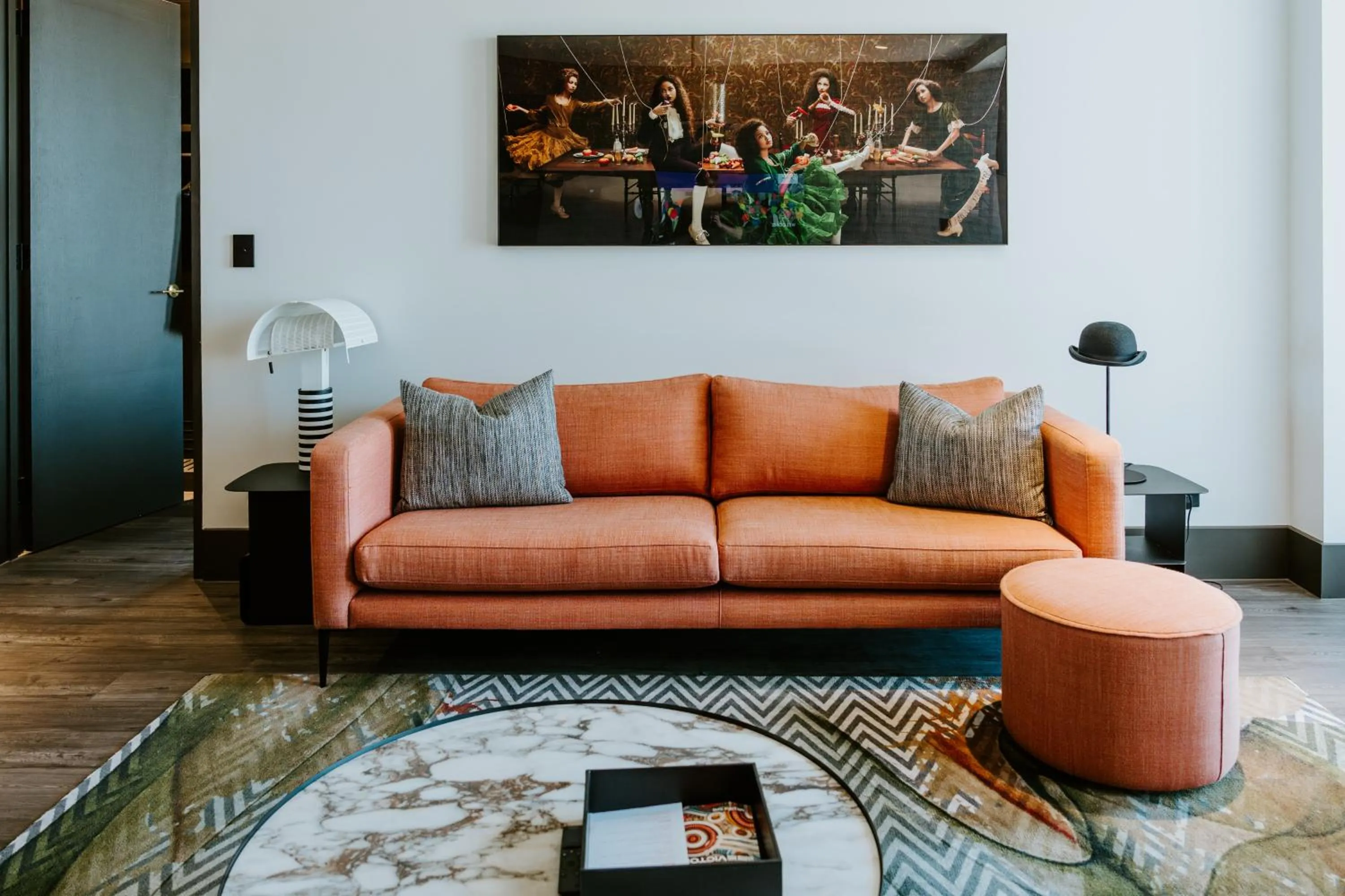 Living room in The Motley Hotel Richmond, Tapestry Collection by Hilton