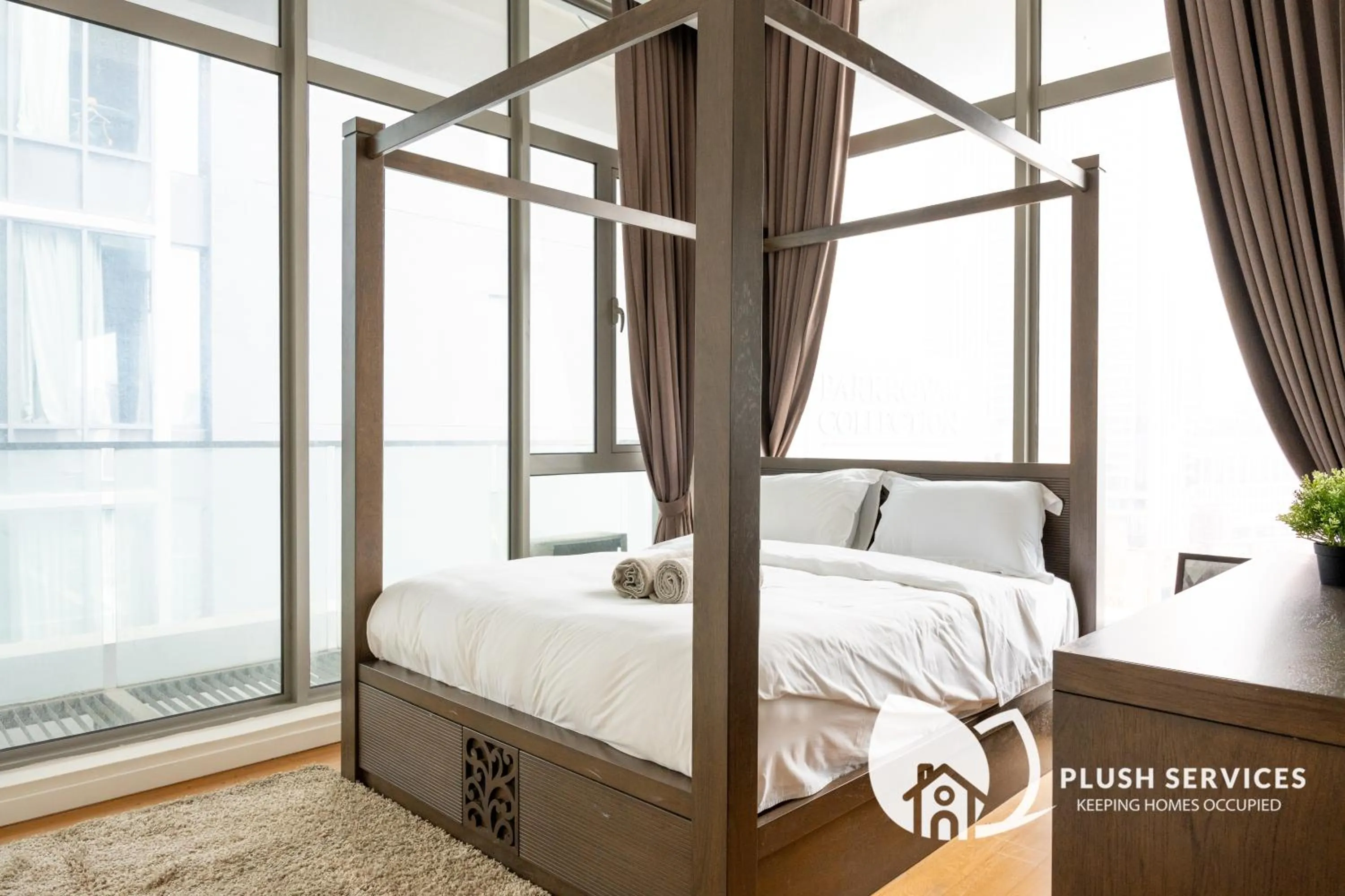 Bedroom, Bed in Fairlane Residences by Plush