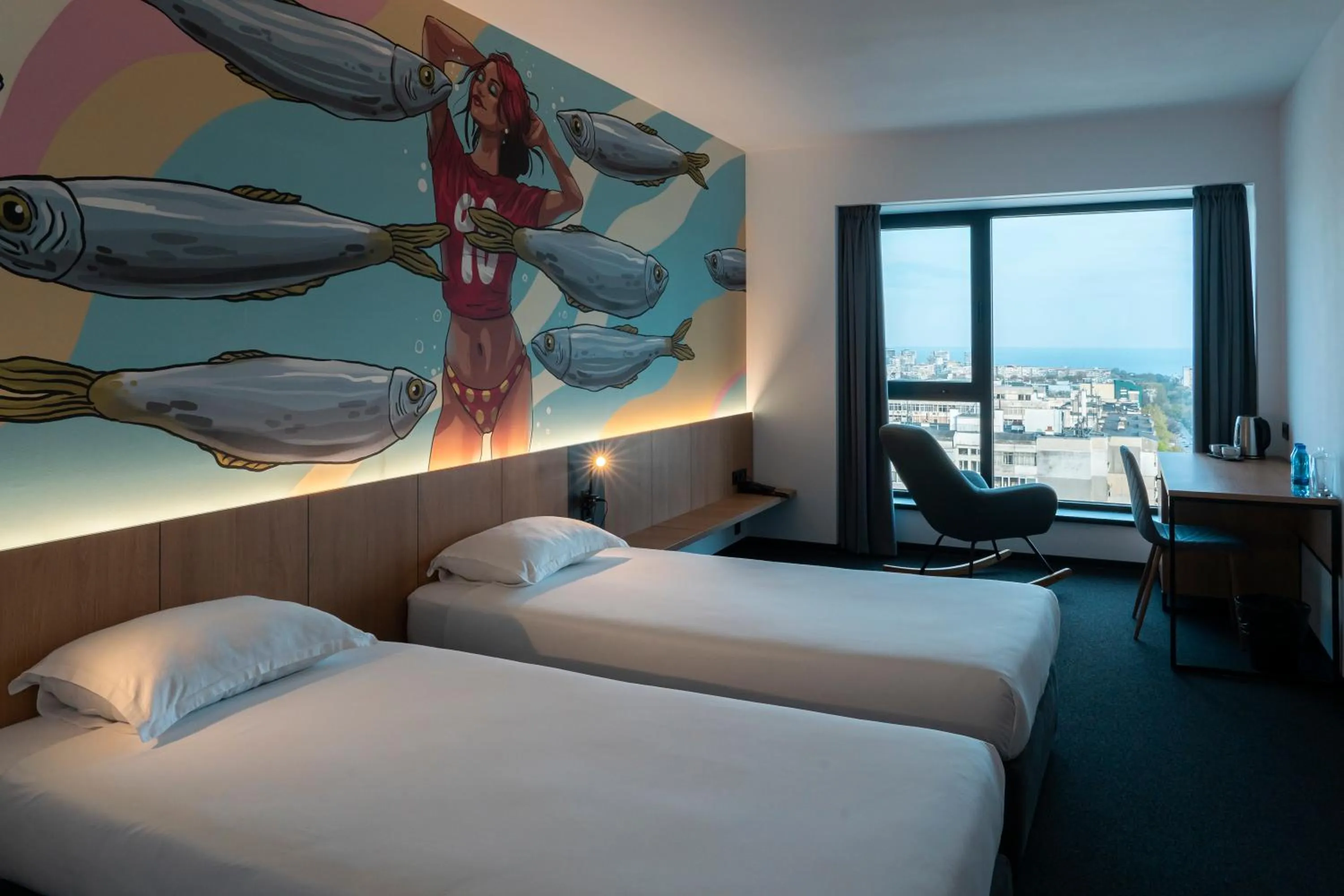 Sea view, Bed in Hotel Campus 90 - Free Parking