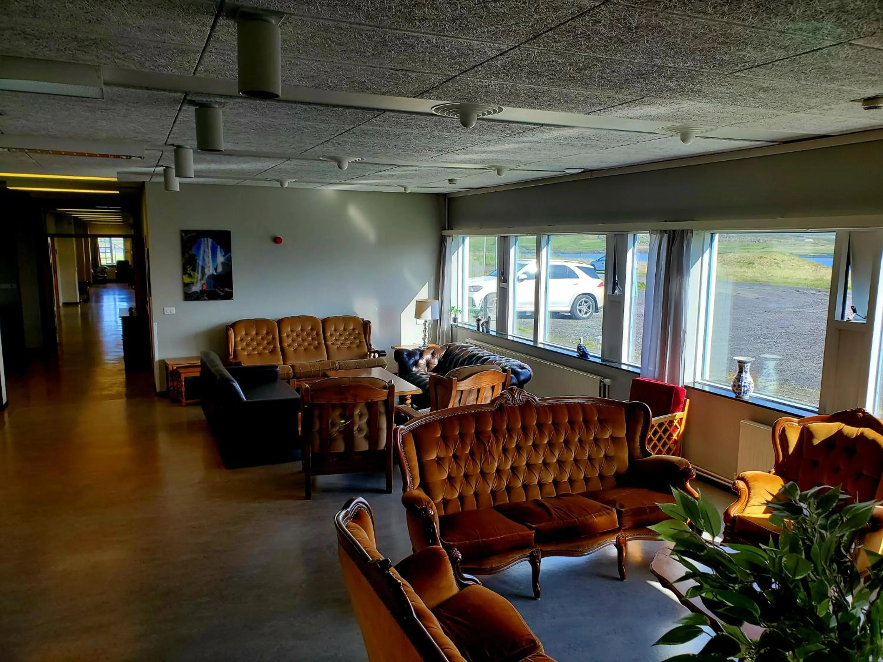 Living room in Víðines Guesthouse