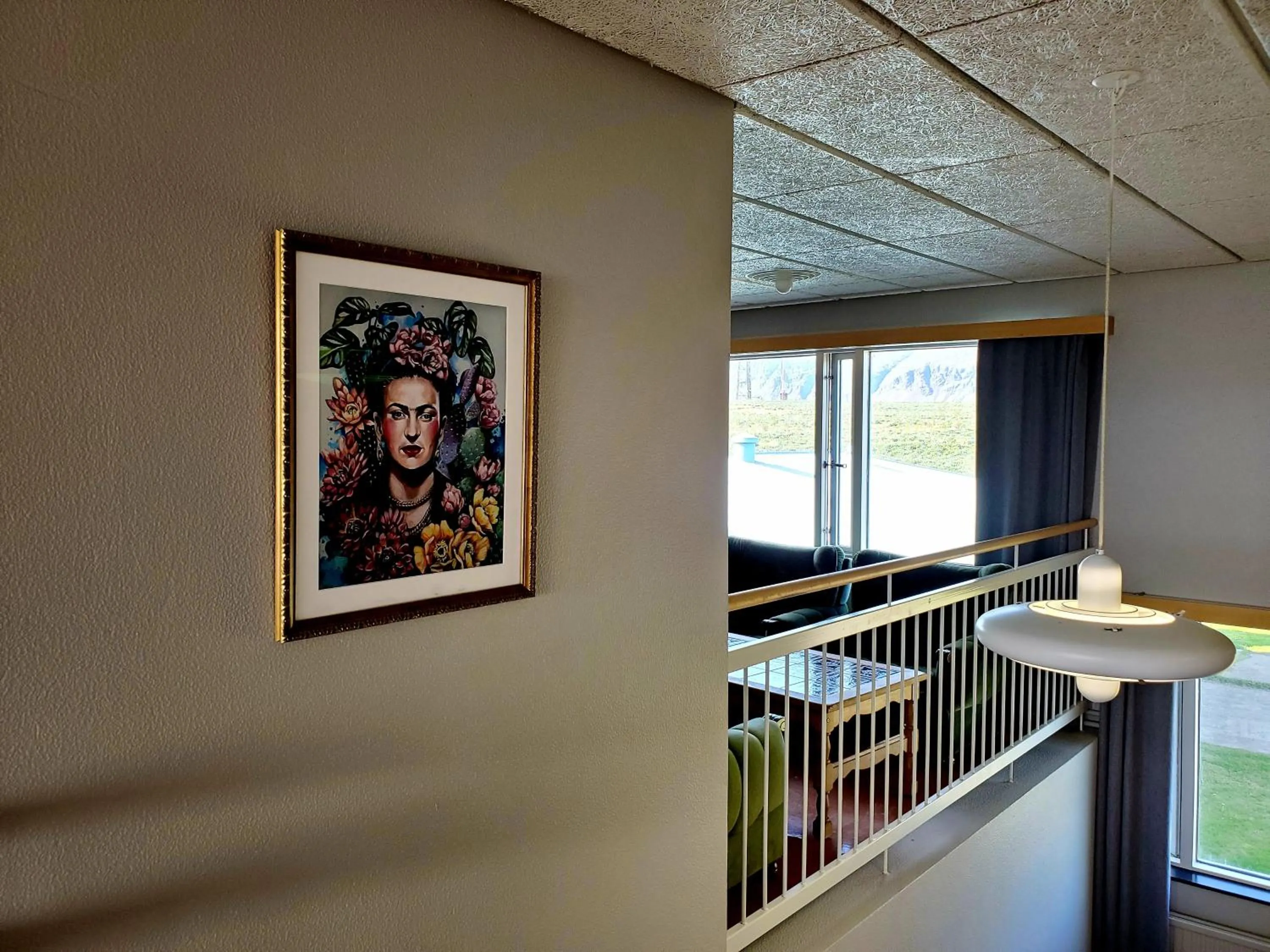 Living room in Víðines Guesthouse