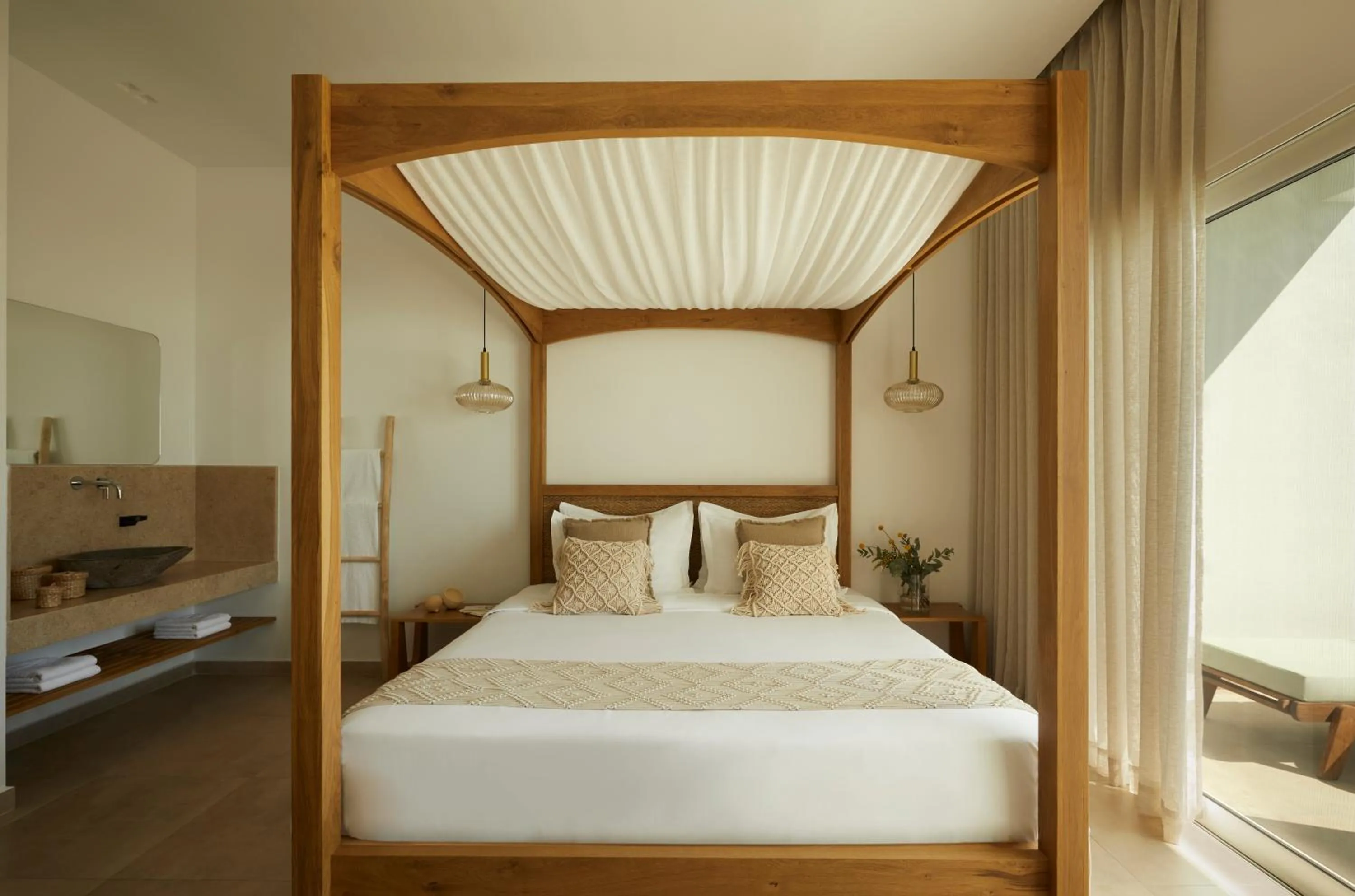 Bed in Absolute Kiotari Resort