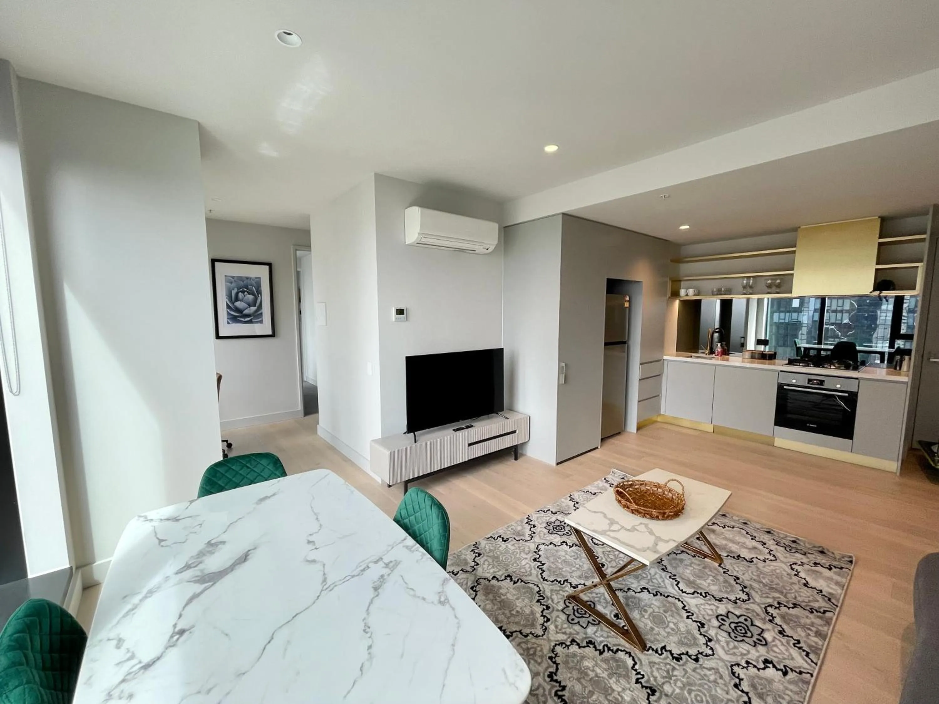 TV and multimedia, Bed in Paragon Apartments by CLLIX